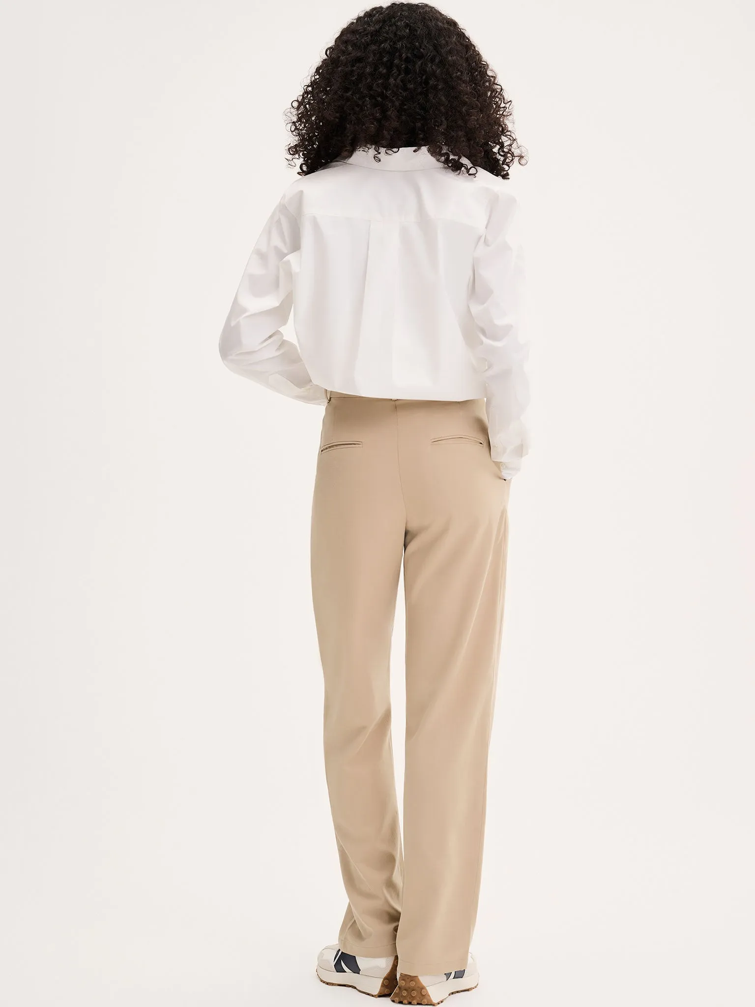 Cinnamon Relaxed Trousers in Beige Cotton/Tencel sold by Omnes product image thumbnail 2