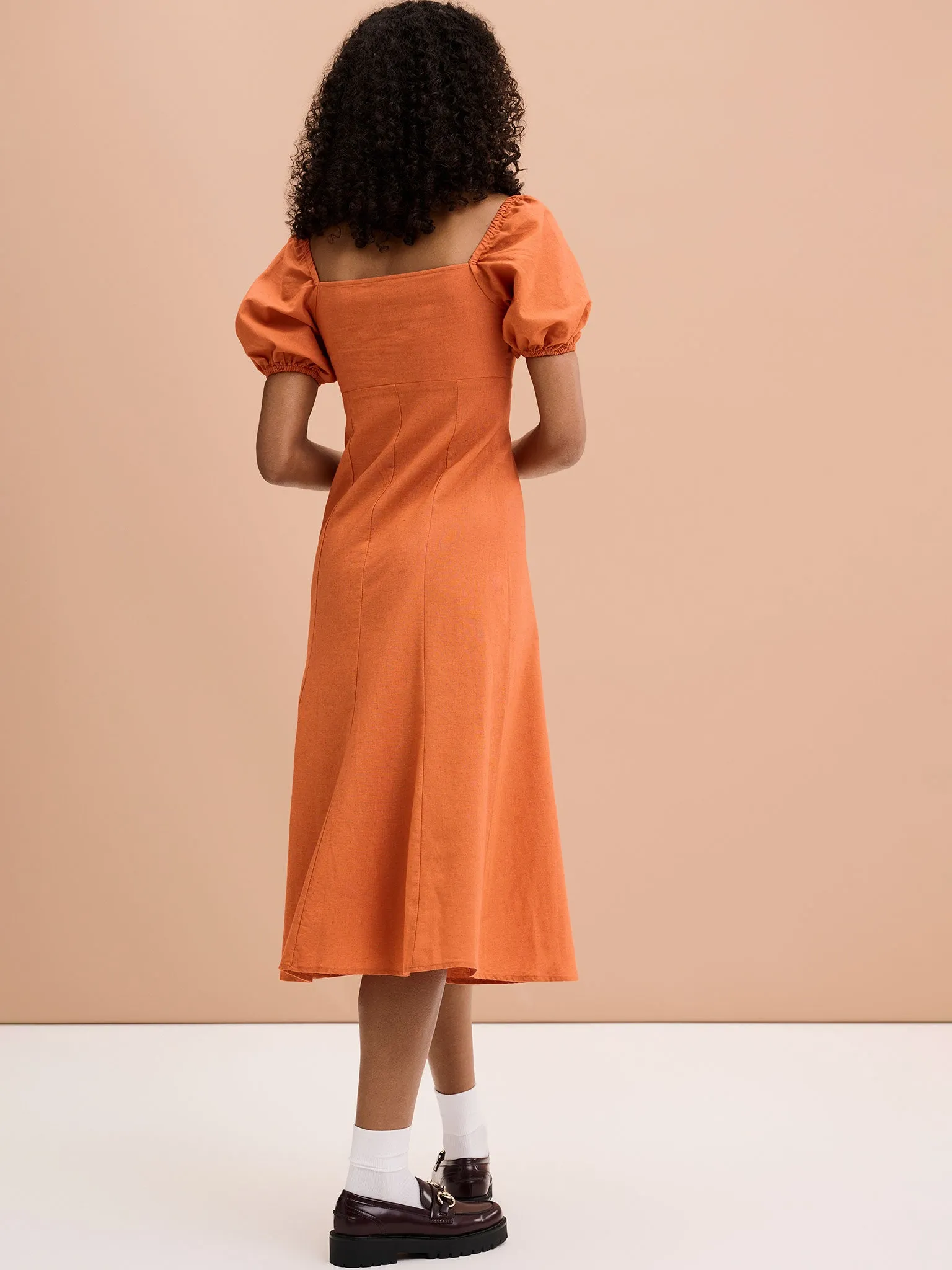Harriet Linen Dress in Brick Red sold by Omnes product image thumbnail 2
