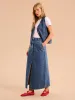 Olive Denim Skirt sold by Omnes