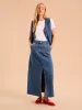 Olive Denim Skirt sold by Omnes