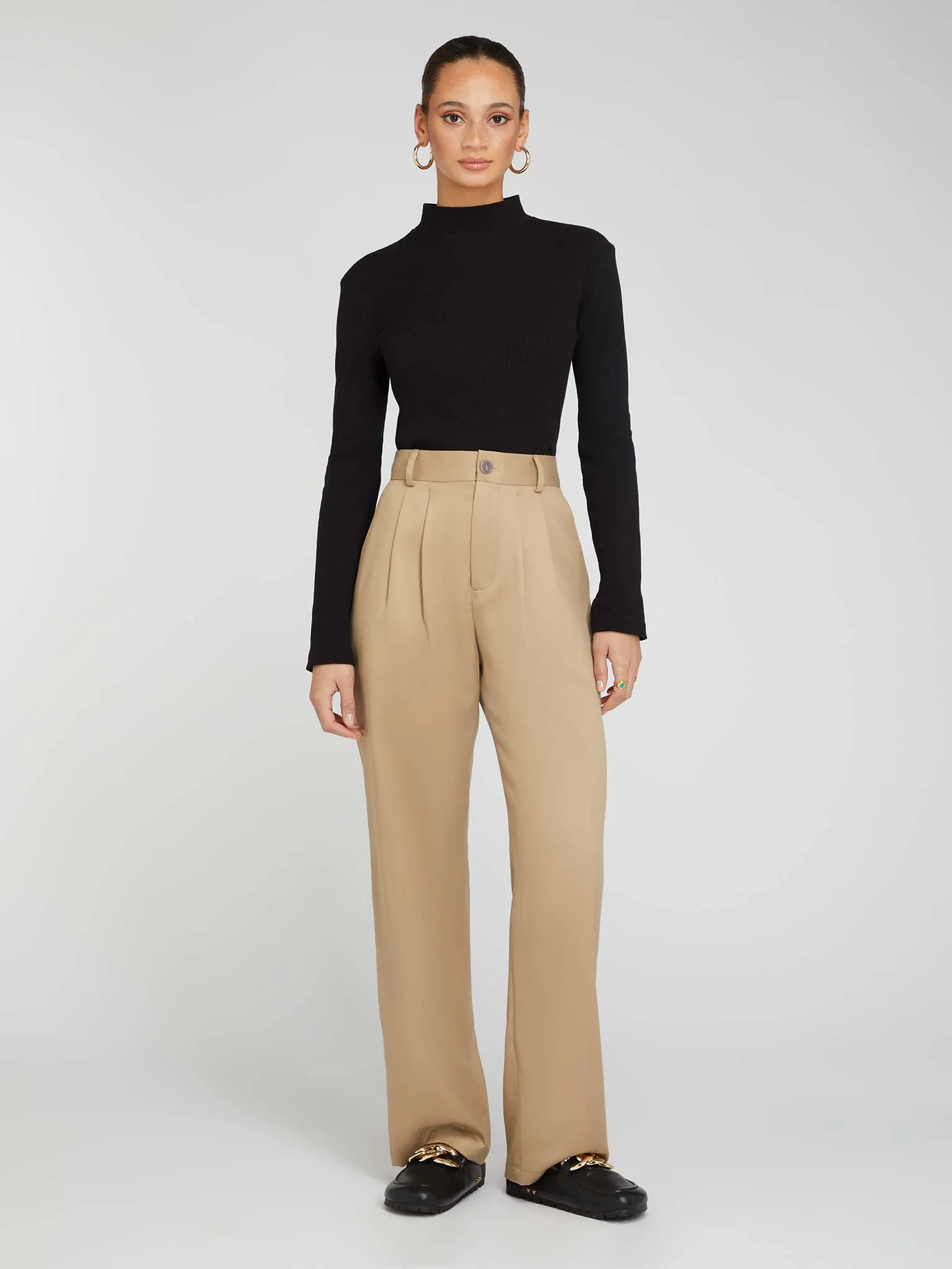 Cinnamon Relaxed Trousers in Beige sold by Omnes product image thumbnail 4
