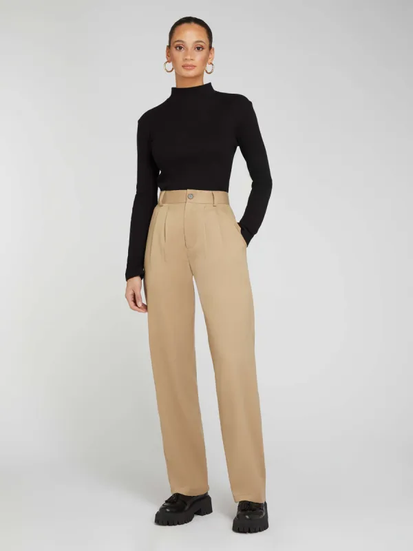 Cinnamon Relaxed Trousers in Beige sold by Omnes