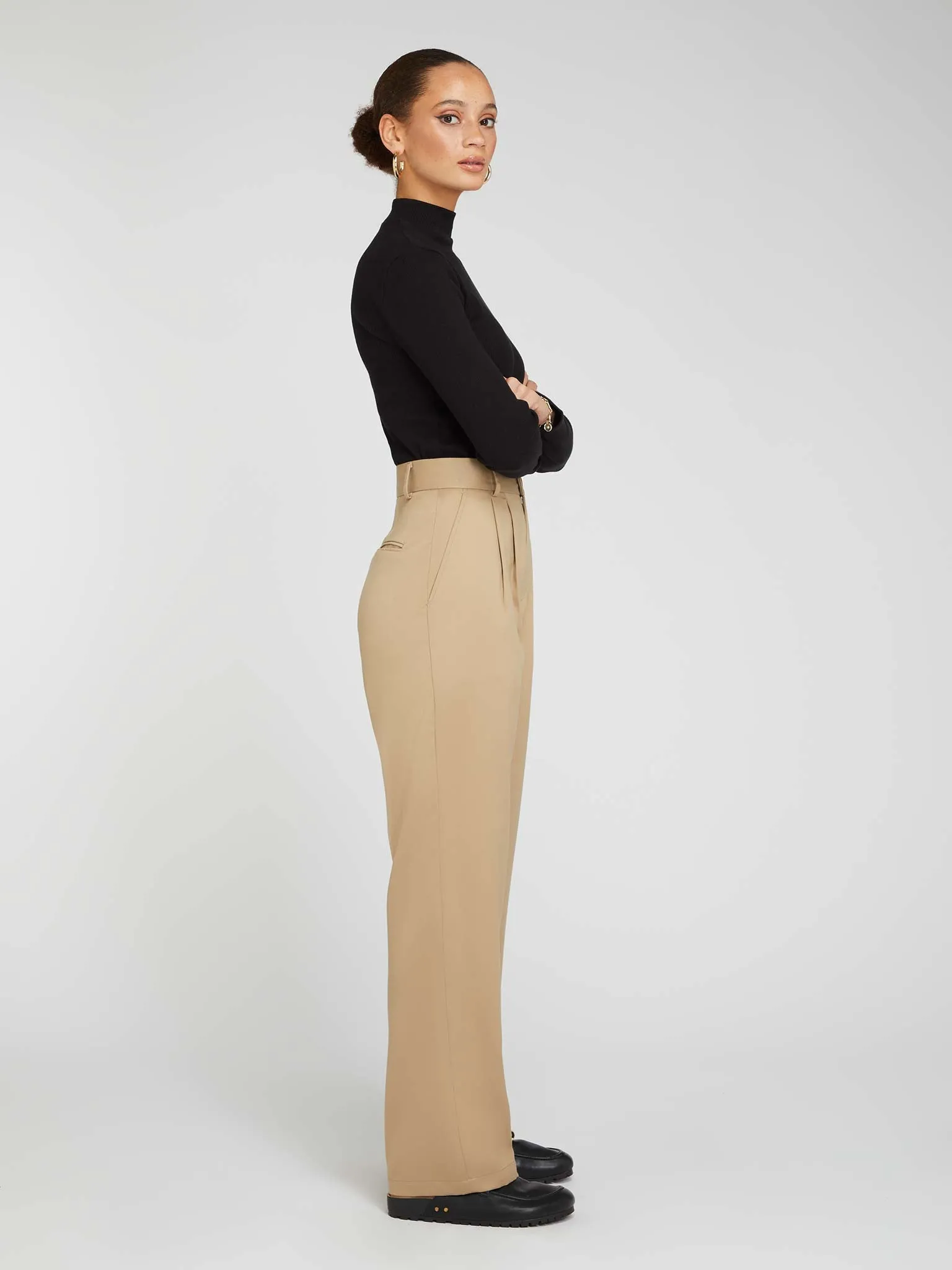 Cinnamon Relaxed Trousers in Beige sold by Omnes product image thumbnail 2