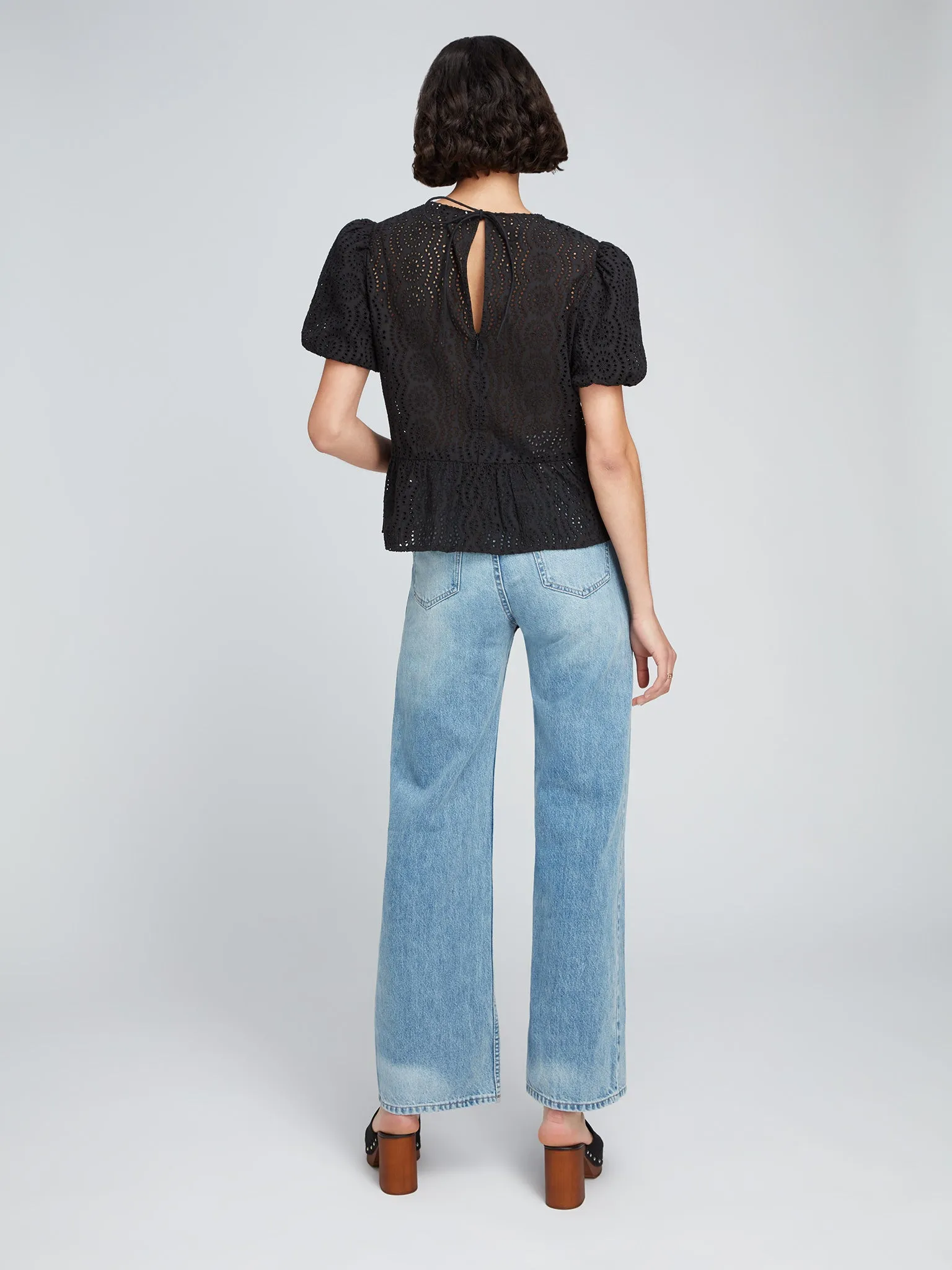 Dorothea Broderie Top in Black sold by Omnes product image thumbnail 4