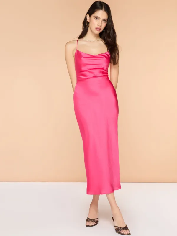 Riviera Midi Dress in Cerise sold by Omnes