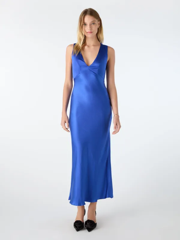 Nova Tie Back Dress in Cobalt sold by Omnes