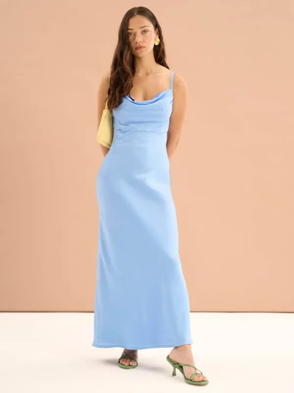 Belle Midi Dress in Light Blue sold by Omnes
