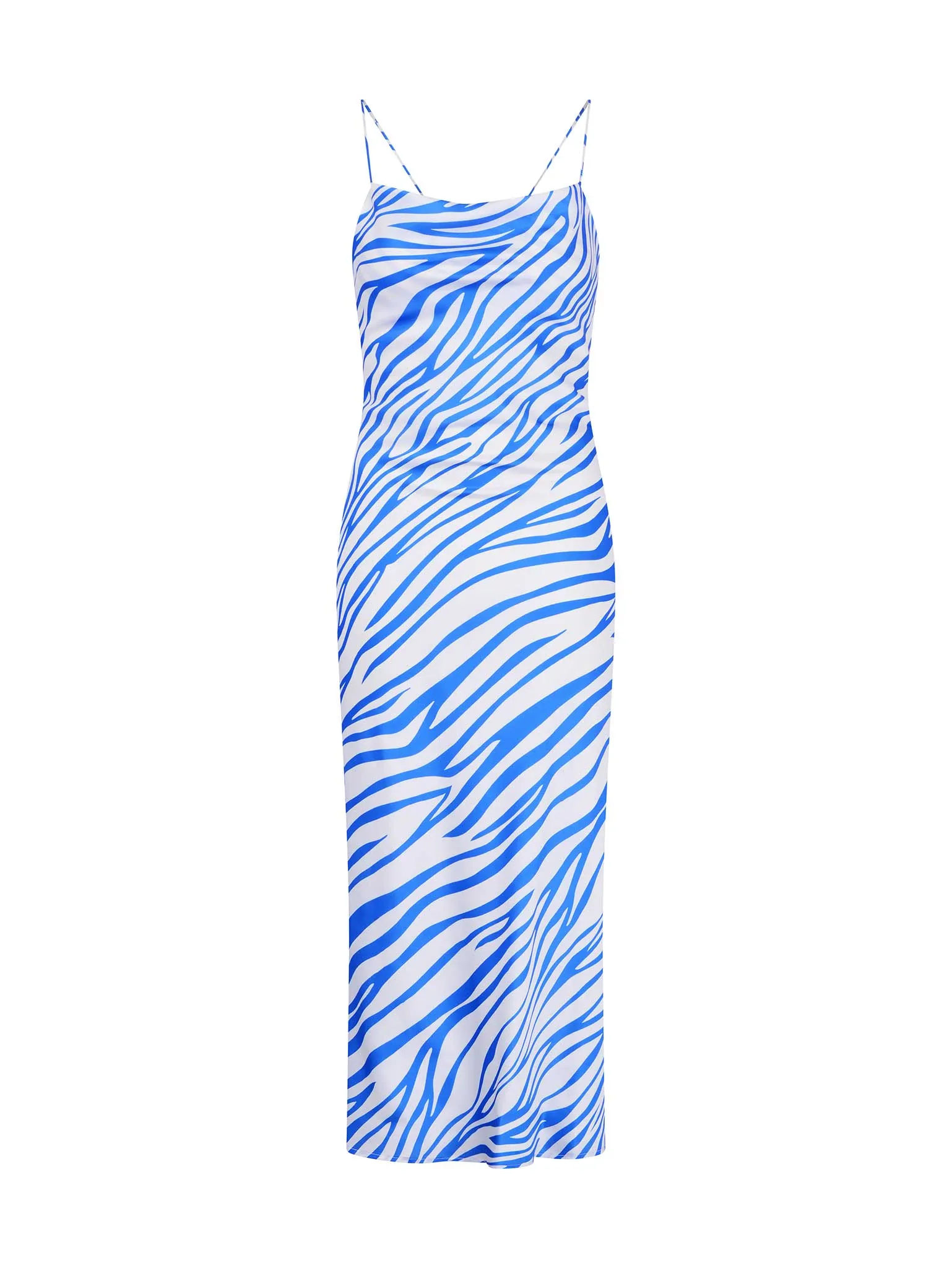 Riviera Midi Dress in Blue & White Zebra sold by Omnes product image thumbnail 5
