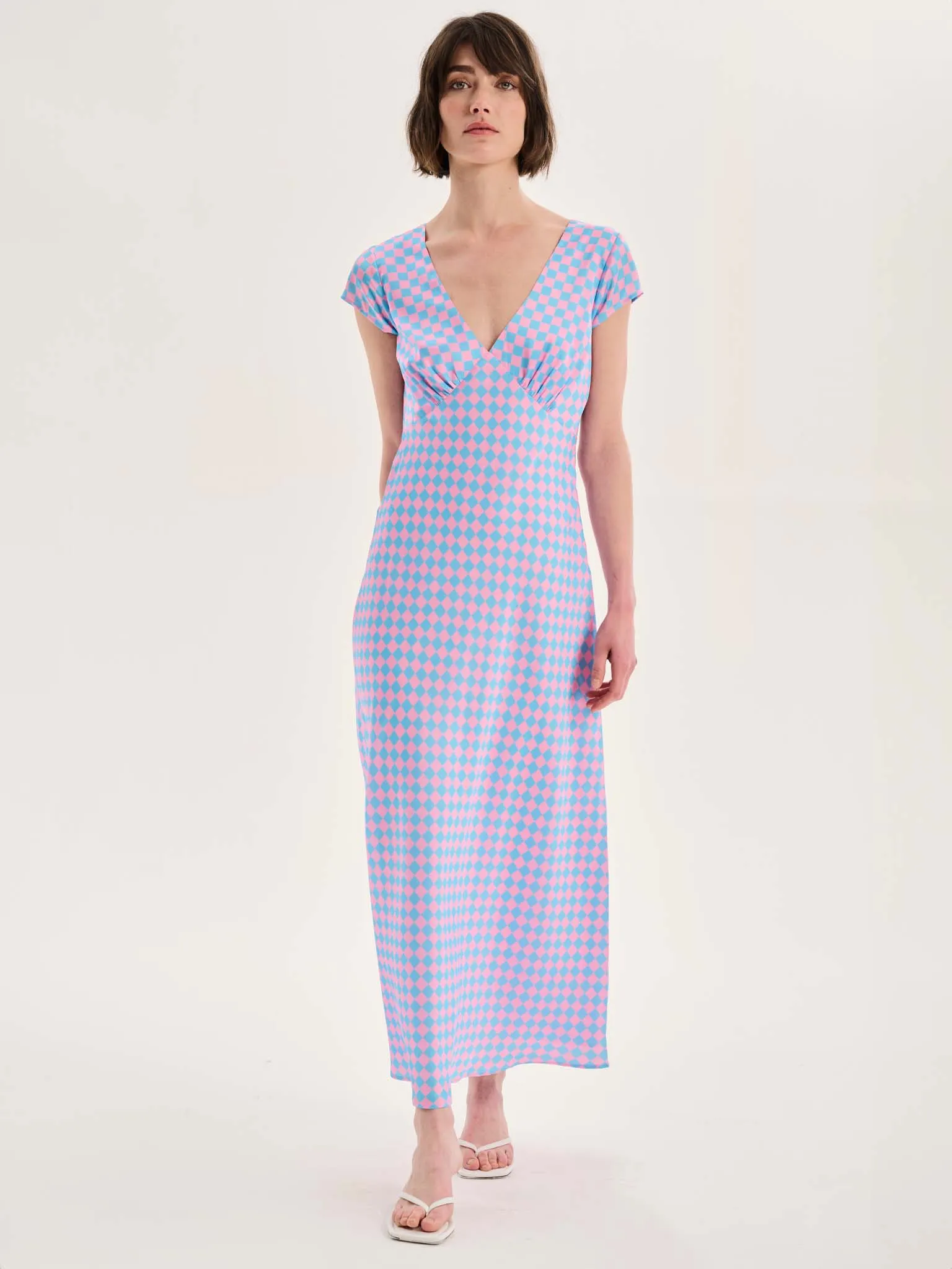 Woolf Dress in Chequerboard Print sold by Omnes