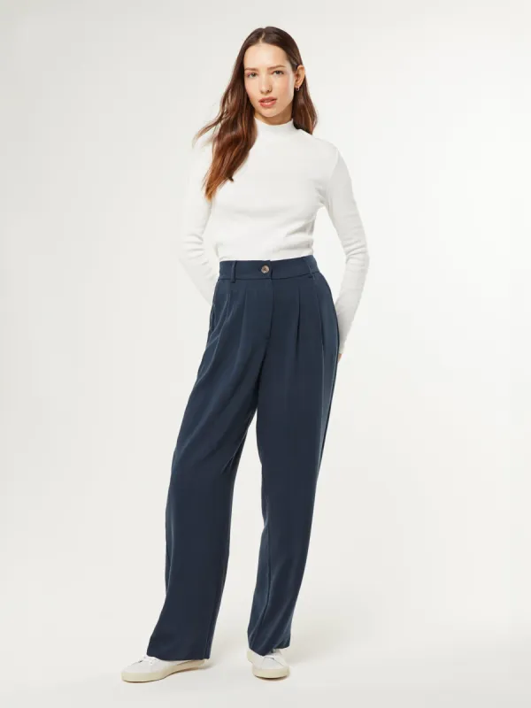 Cinnamon Straight Leg Trousers in Navy sold by Omnes