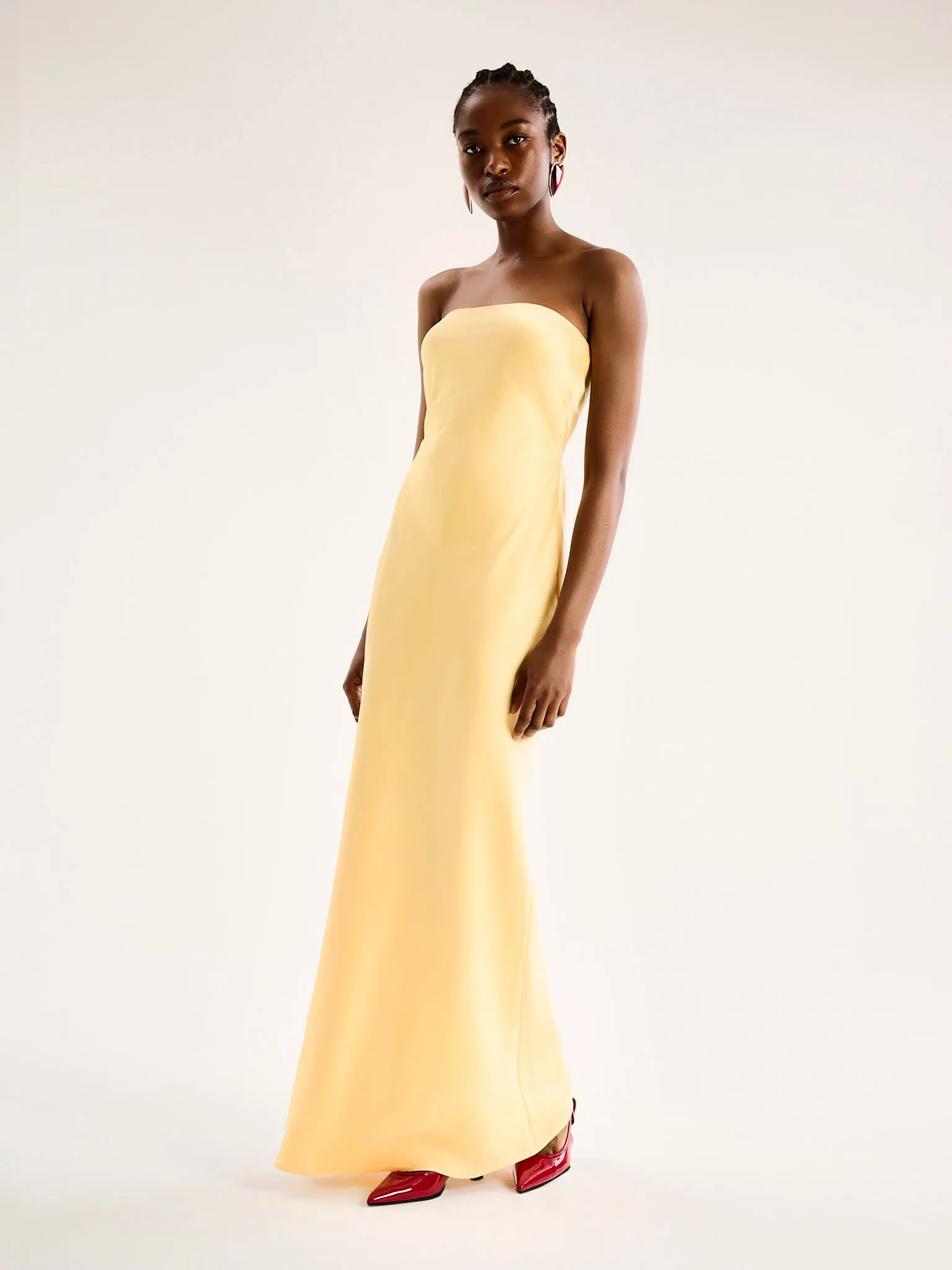 Amdra Strapless Dress in Yellow sold by Omnes product image thumbnail 2