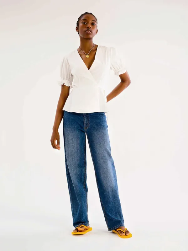 Angelina Top in White sold by Omnes