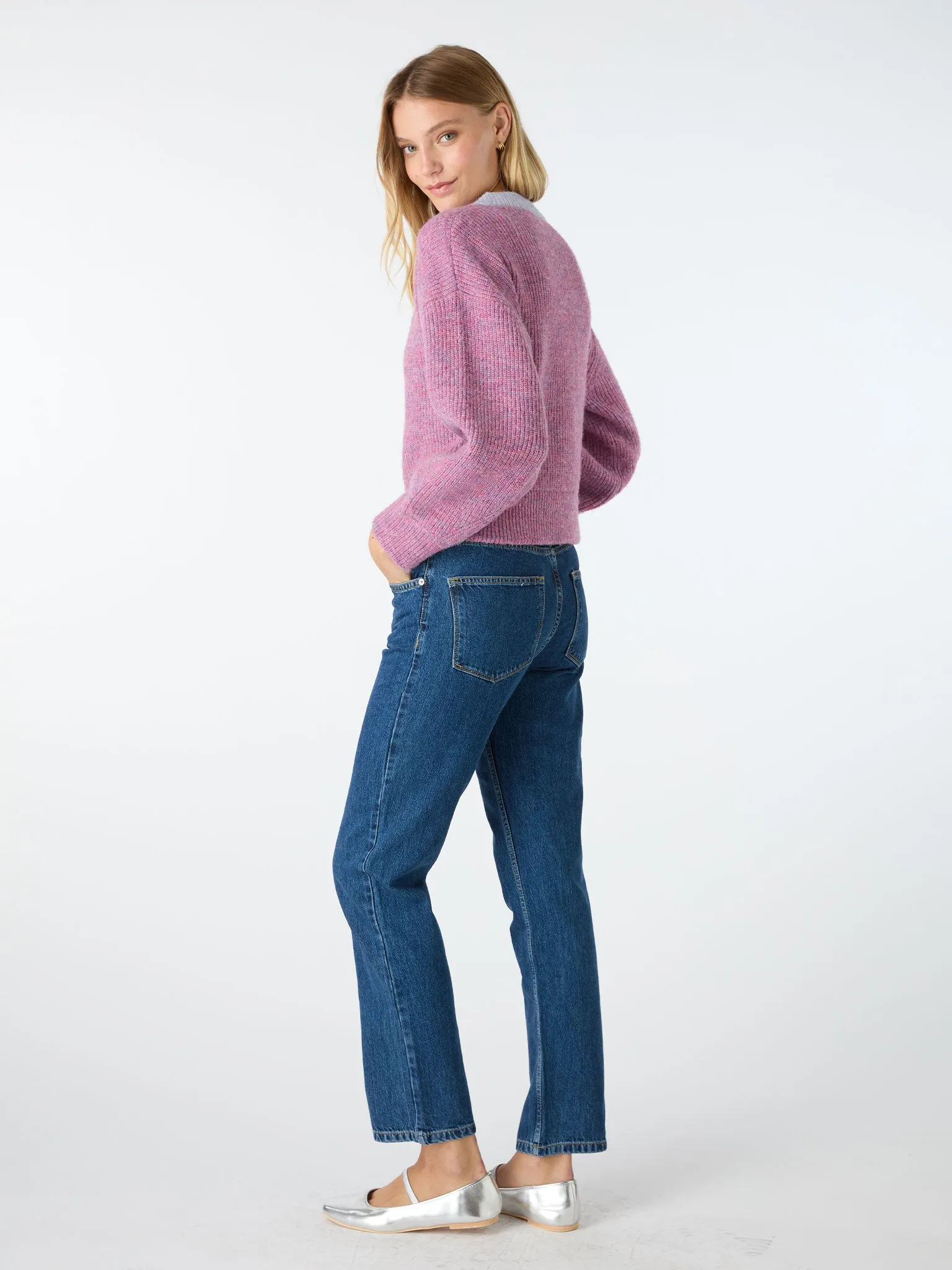 Hattie Colour Block Cardigan in Purple sold by Omnes product image thumbnail 2