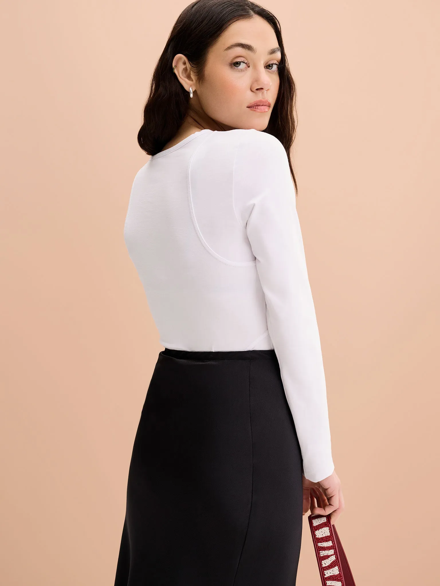 Zora Jersey Top in White sold by Omnes product image thumbnail 5