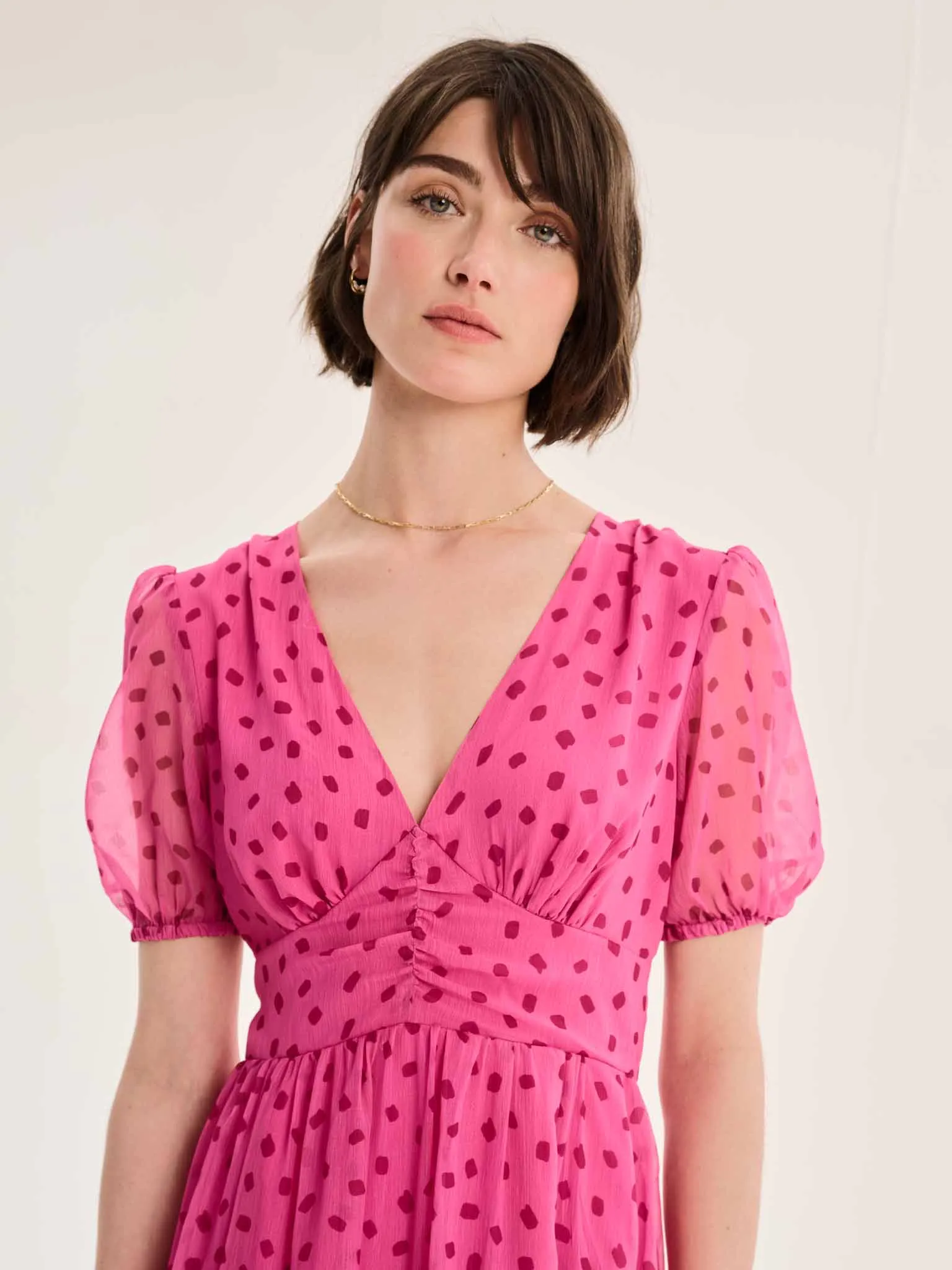 Raphaela Dress in Pink Print sold by Omnes product image thumbnail 3