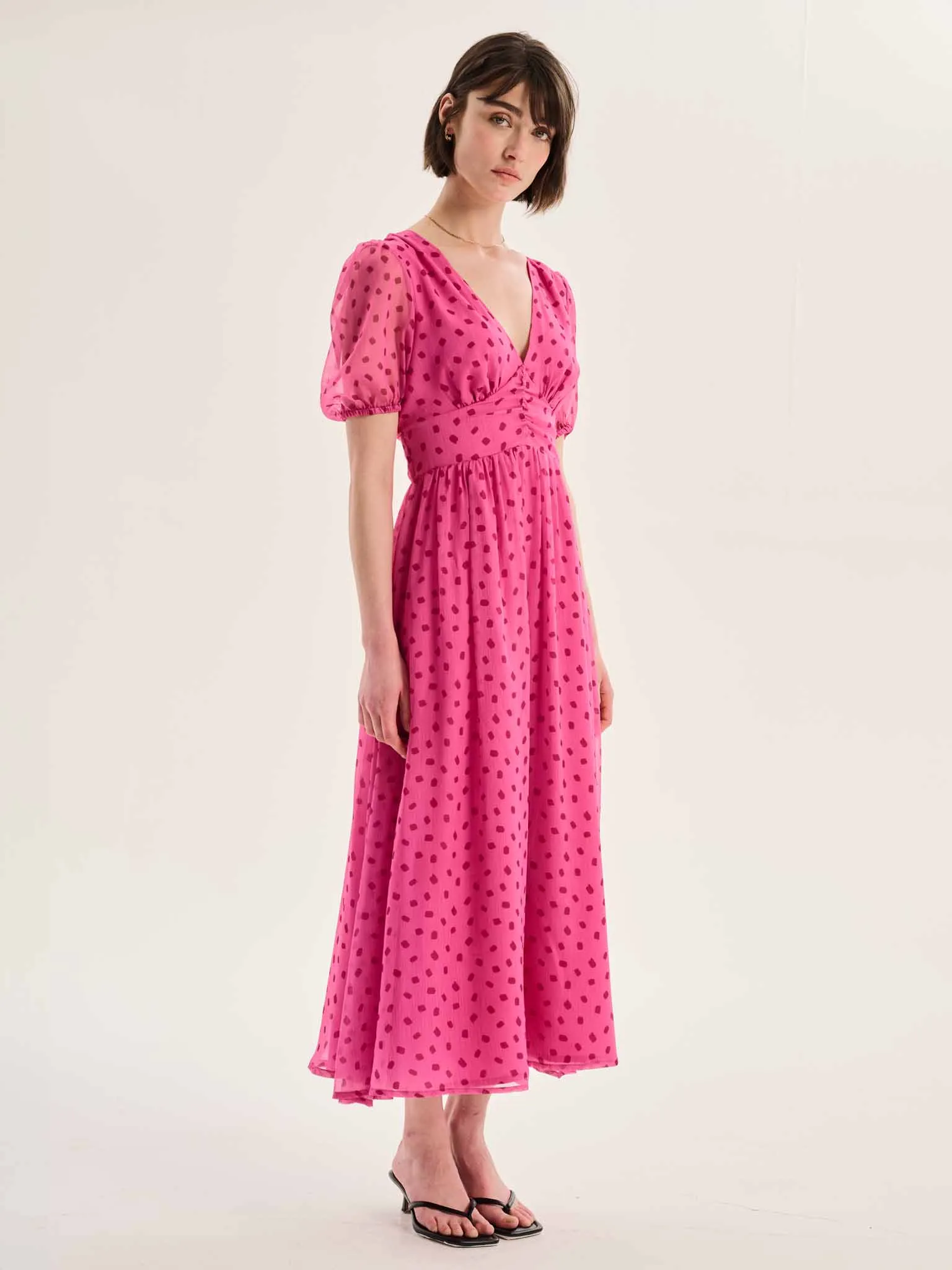 Raphaela Dress in Pink Print sold by Omnes product image thumbnail 2
