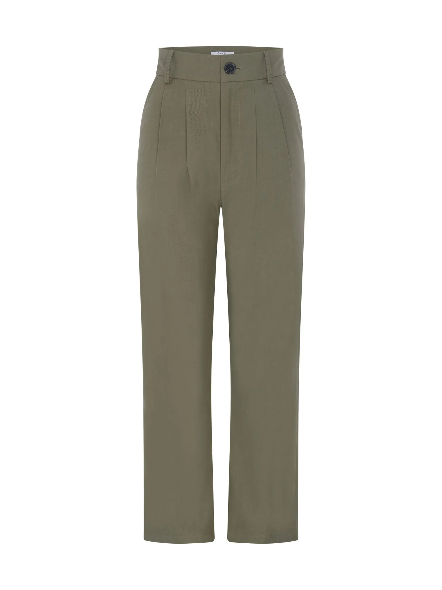 Cinnamon Relaxed Trousers in Mole Green Cotton/Tencel sold by Omnes product image thumbnail 5