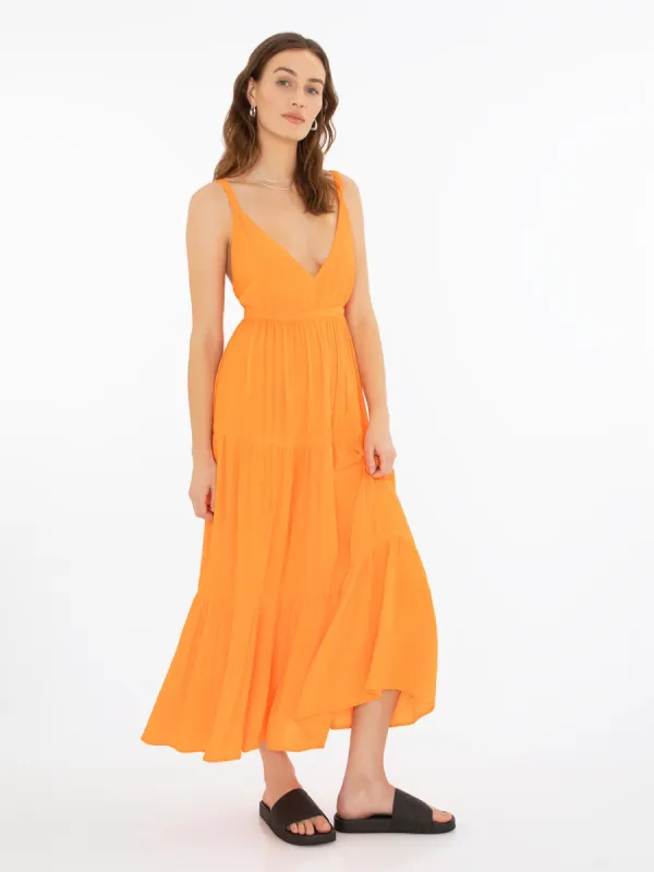Angelica Maxi Dress in Orange sold by Omnes