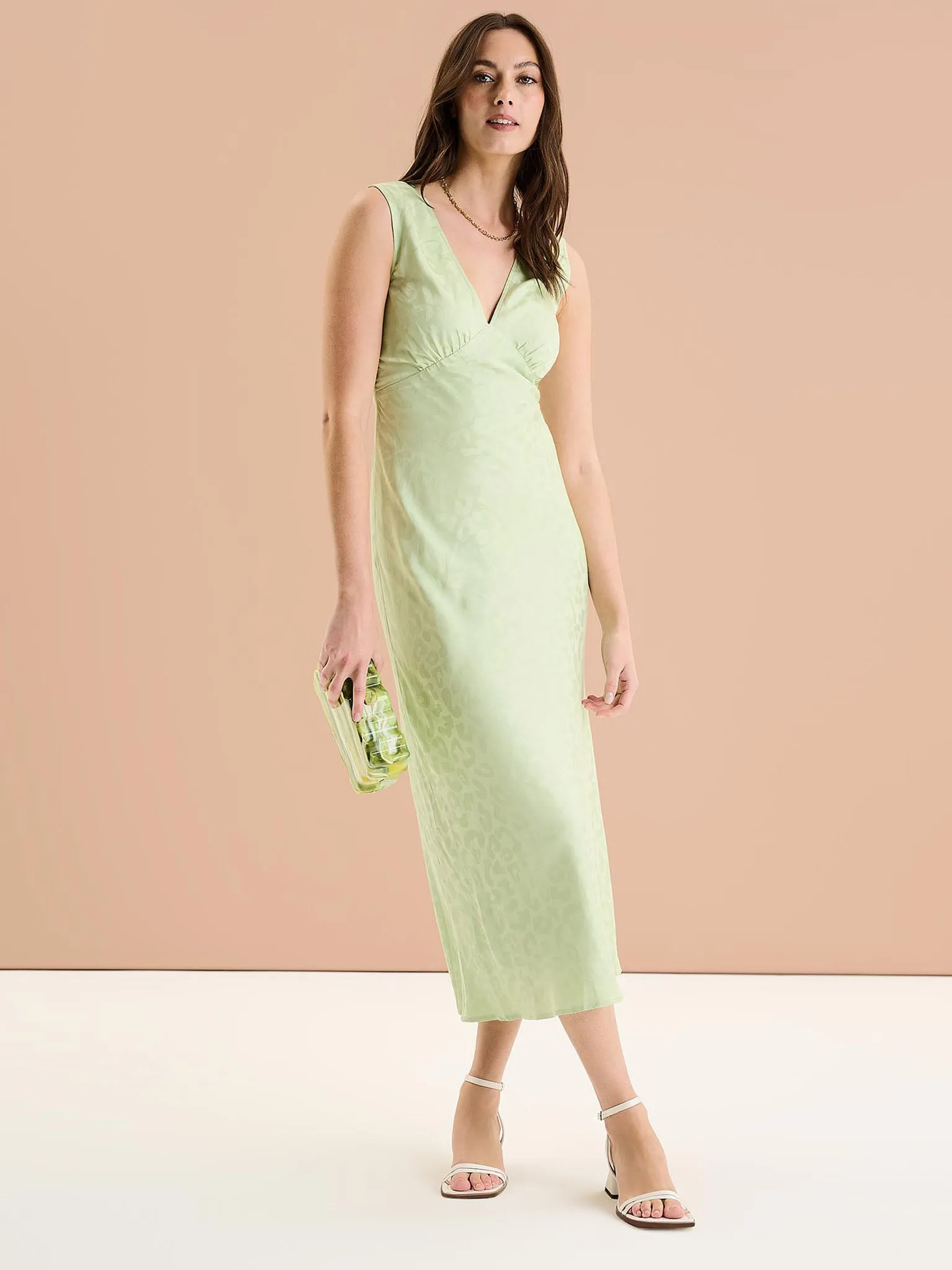 Iris Maxi Dress in Pistachio Green sold by Omnes product image thumbnail 2