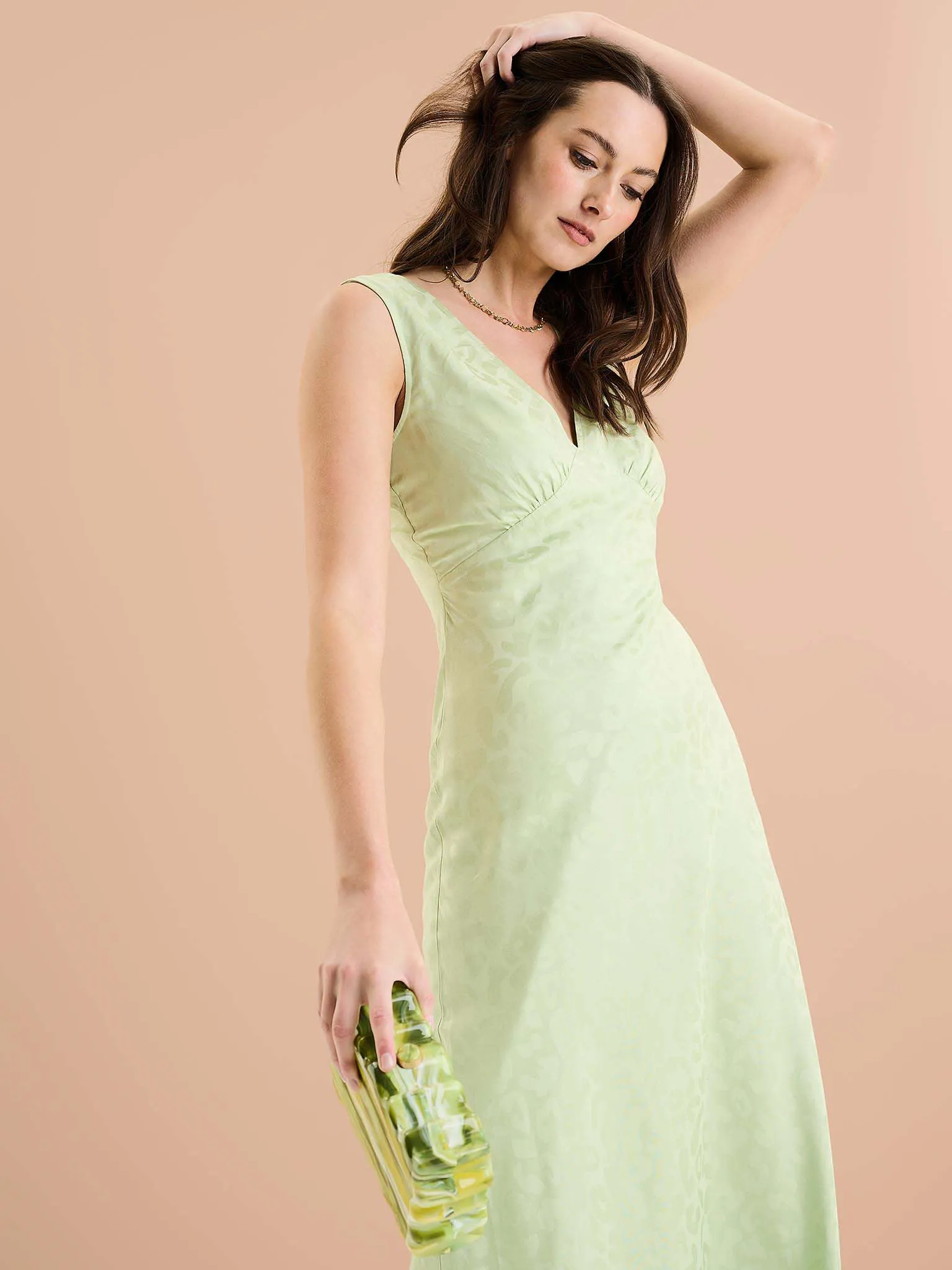 Iris Maxi Dress in Pistachio Green sold by Omnes product image thumbnail 4