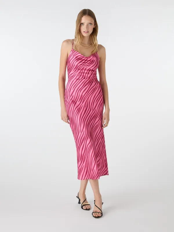 Riviera Midi Dress in Pink Zebra sold by Omnes