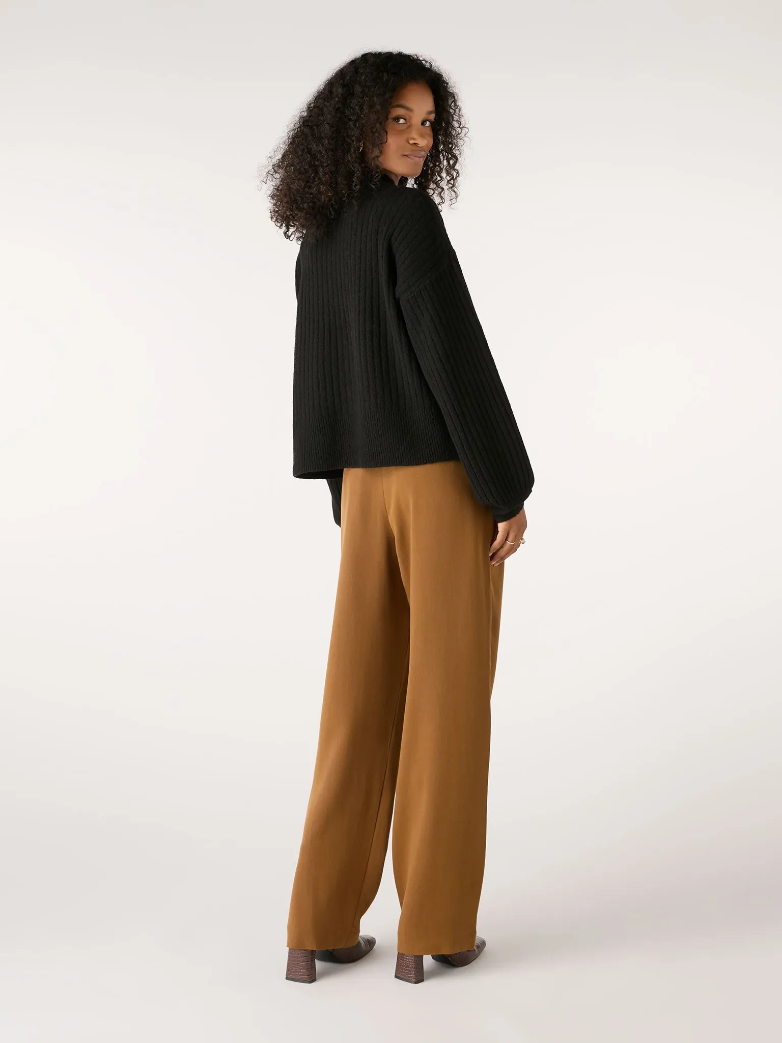 Maisie Boxy Rib Jumper in Black sold by Omnes product image thumbnail 3