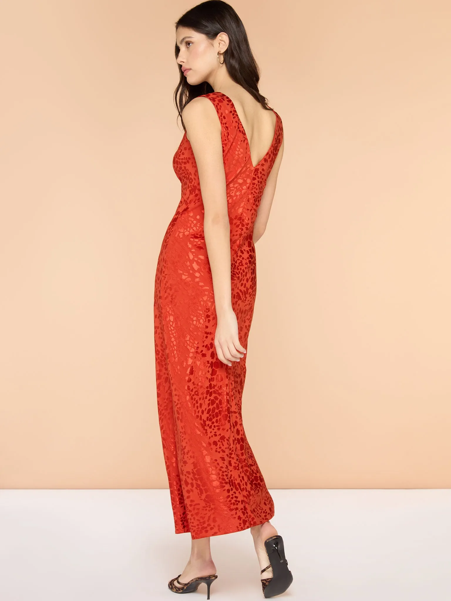 Iris Maxi Dress in Brick Orange sold by Omnes product image thumbnail 2