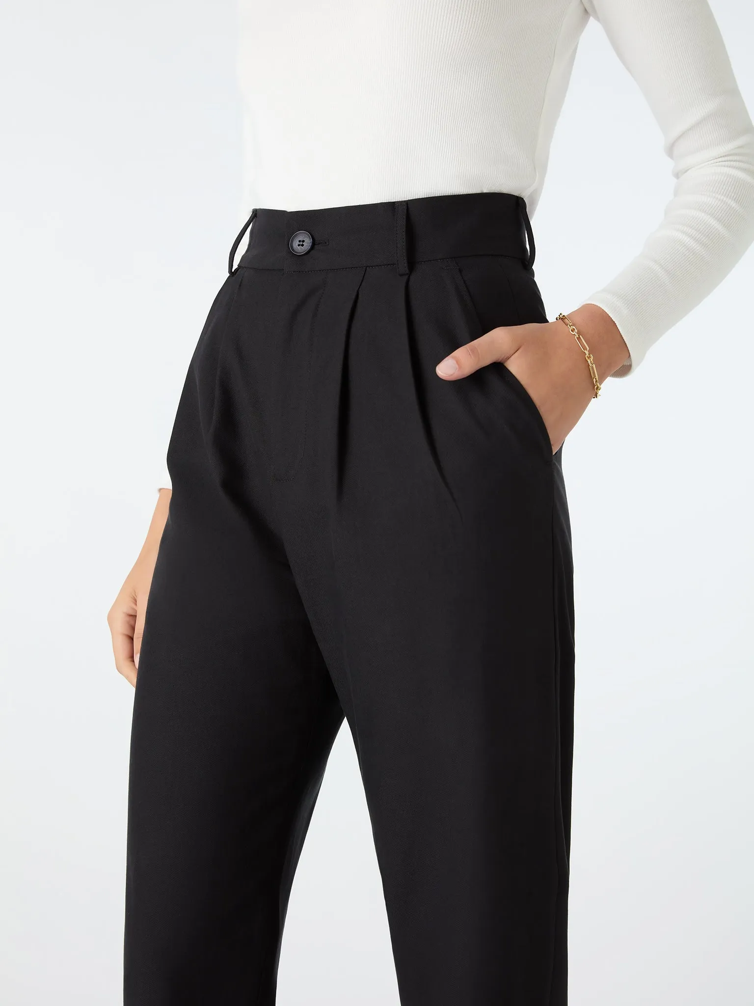 Cinnamon Relaxed Trousers in Black Cotton/Tencel sold by Omnes product image thumbnail 4