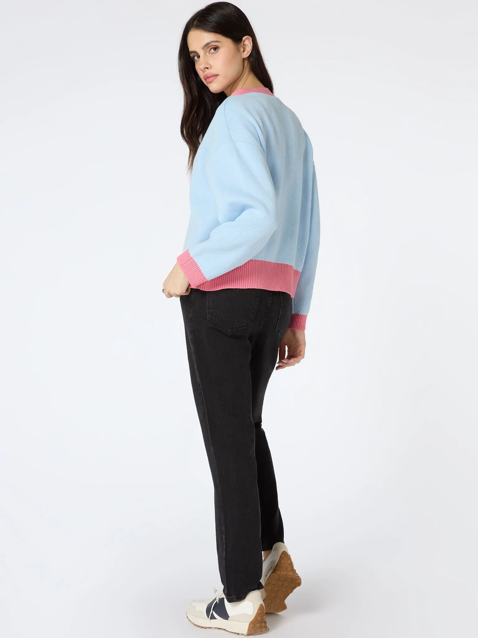 Kayla Knit Cardigan in Blue and Pink sold by Omnes product image thumbnail 4