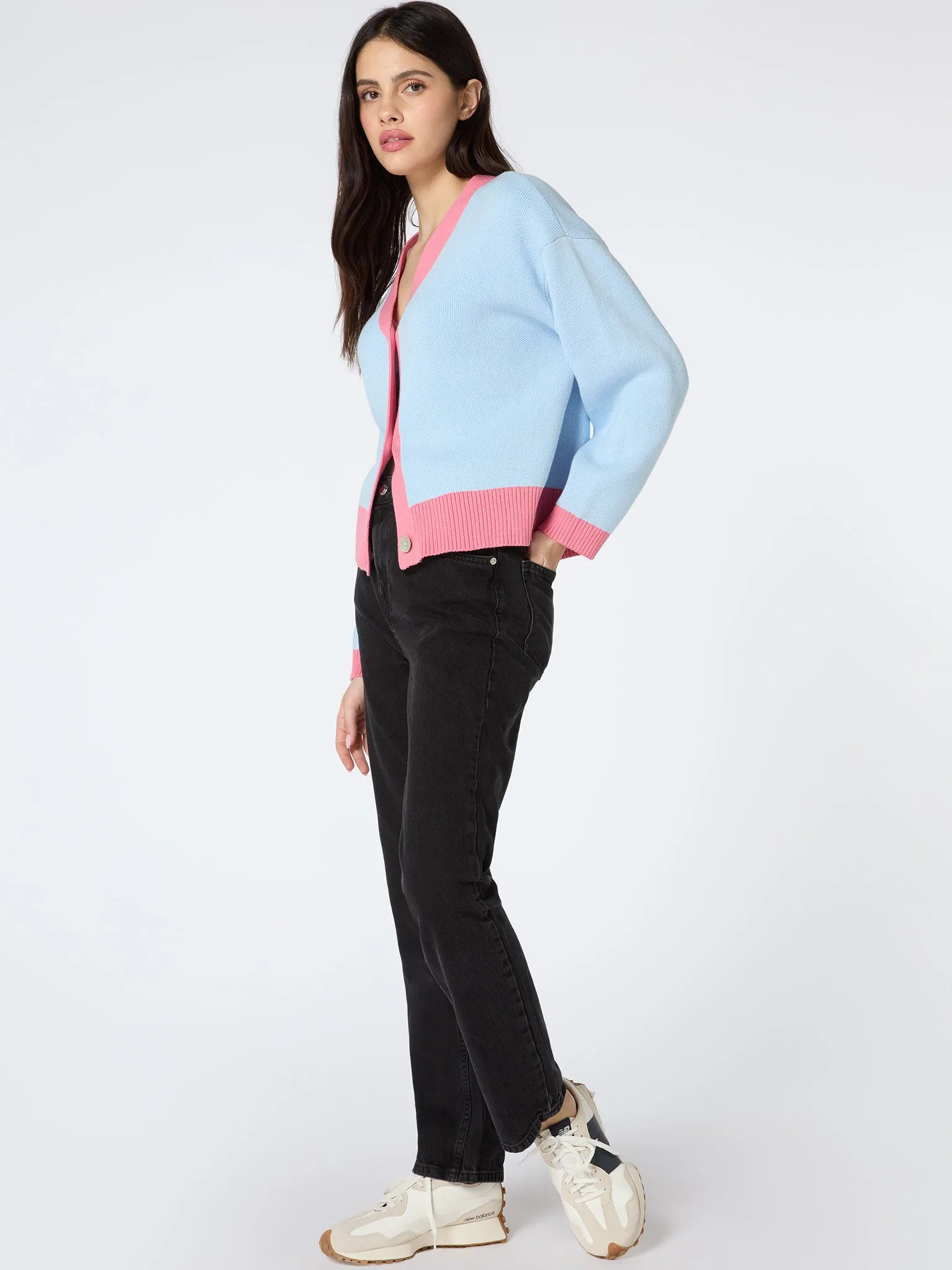 Kayla Knit Cardigan in Blue and Pink sold by Omnes product image thumbnail 2