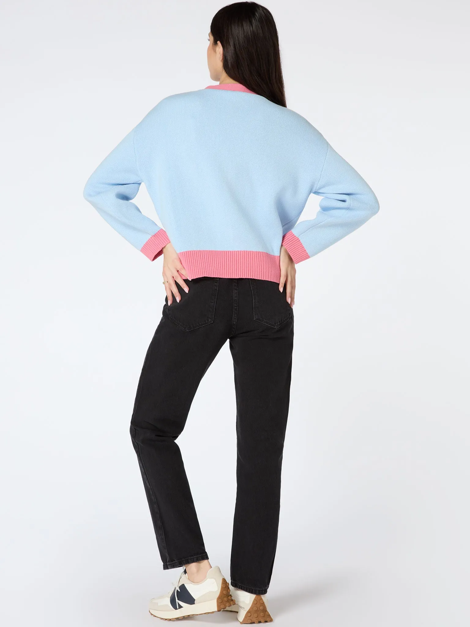 Kayla Knit Cardigan in Blue and Pink sold by Omnes product image thumbnail 3