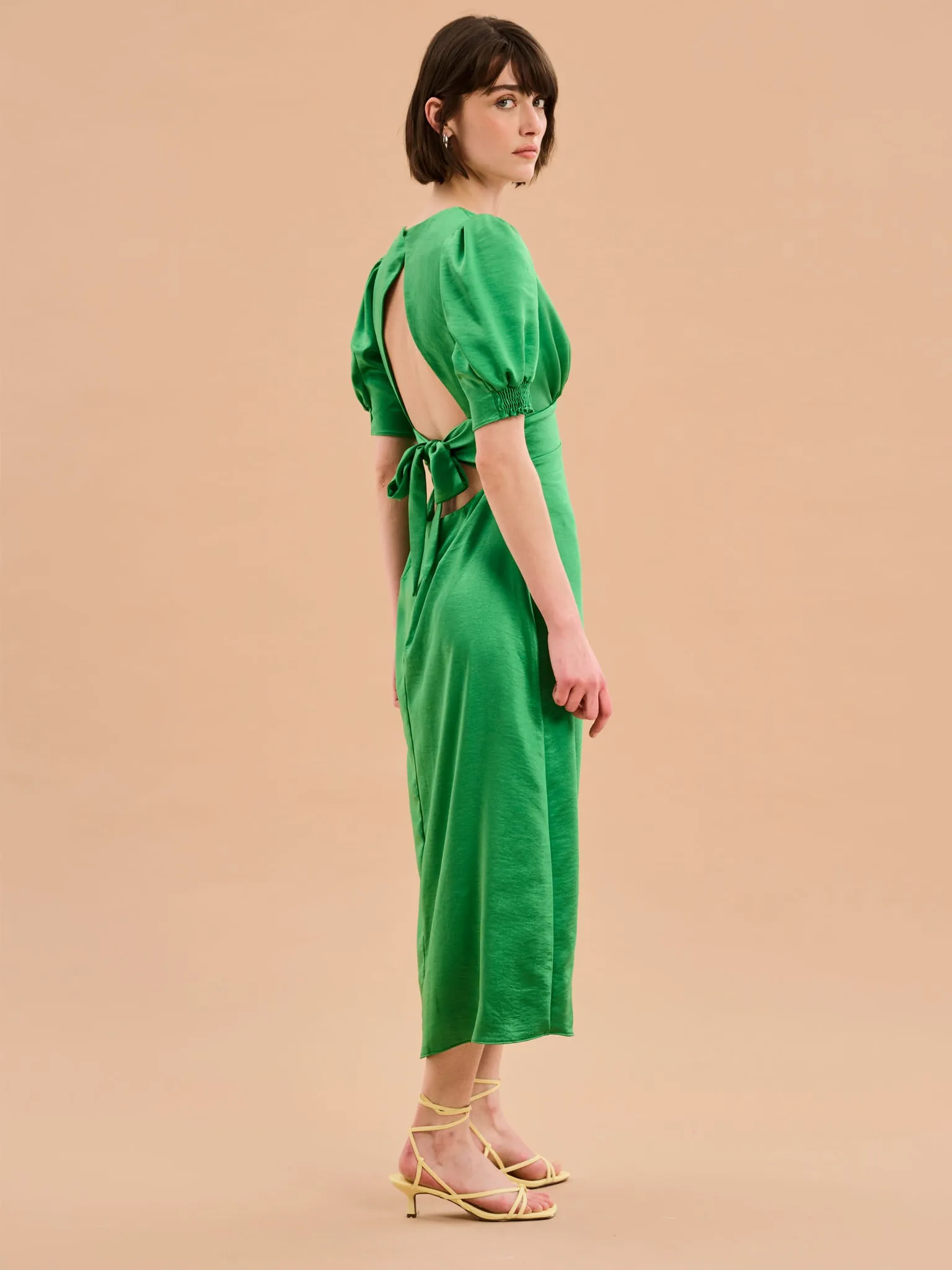 Odette Dress in Fern Green sold by Omnes product image thumbnail 3
