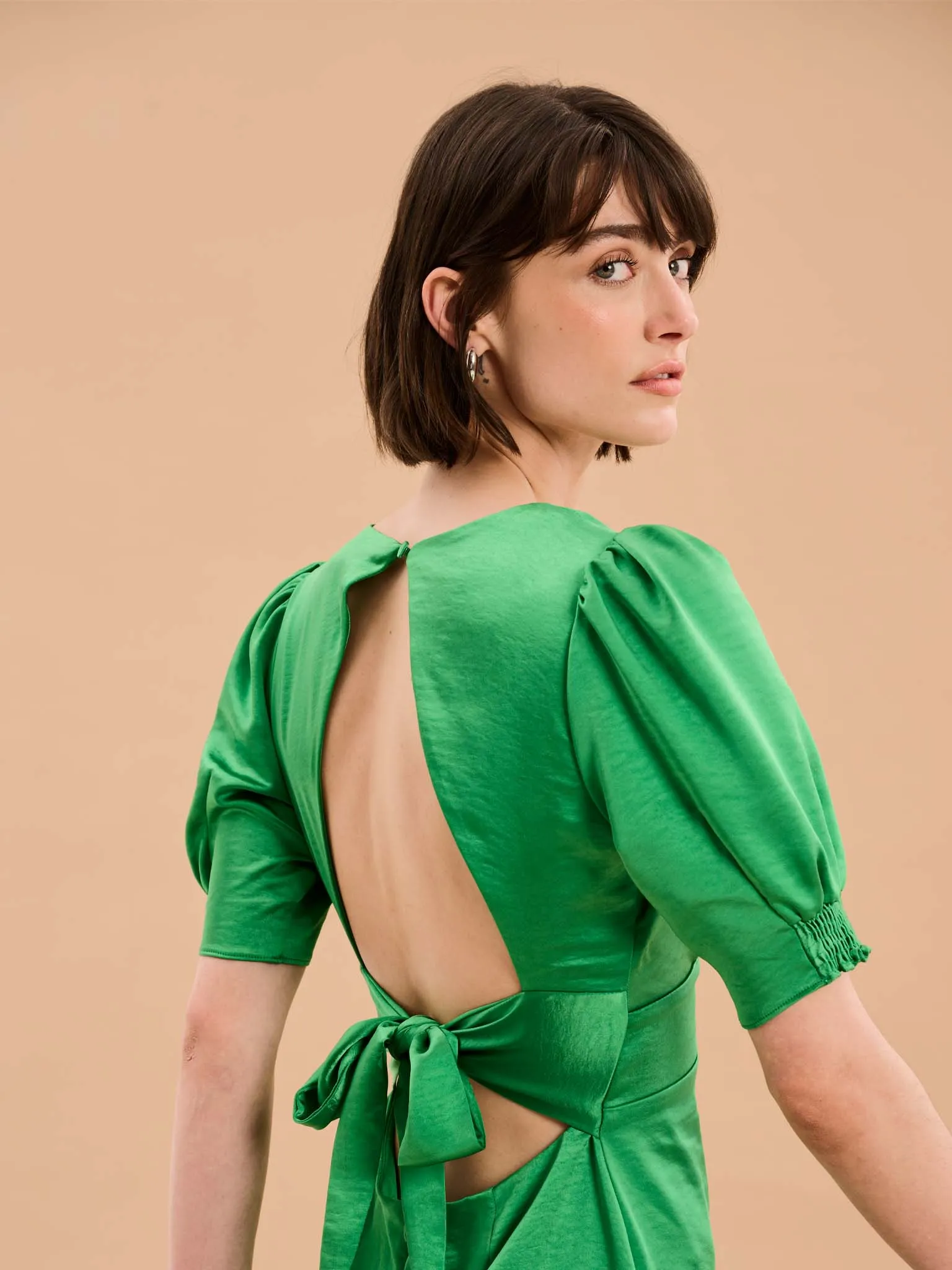 Odette Dress in Fern Green sold by Omnes product image thumbnail 5
