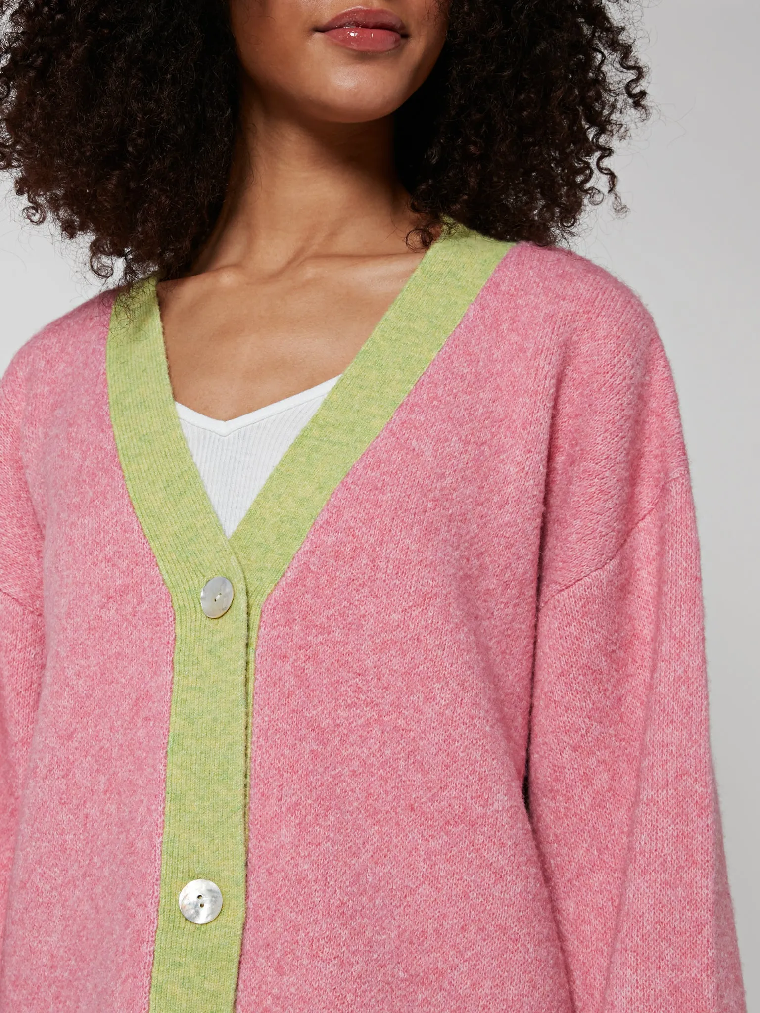 Kayla Knit Cardigan in Pink and Green sold by Omnes product image thumbnail 2