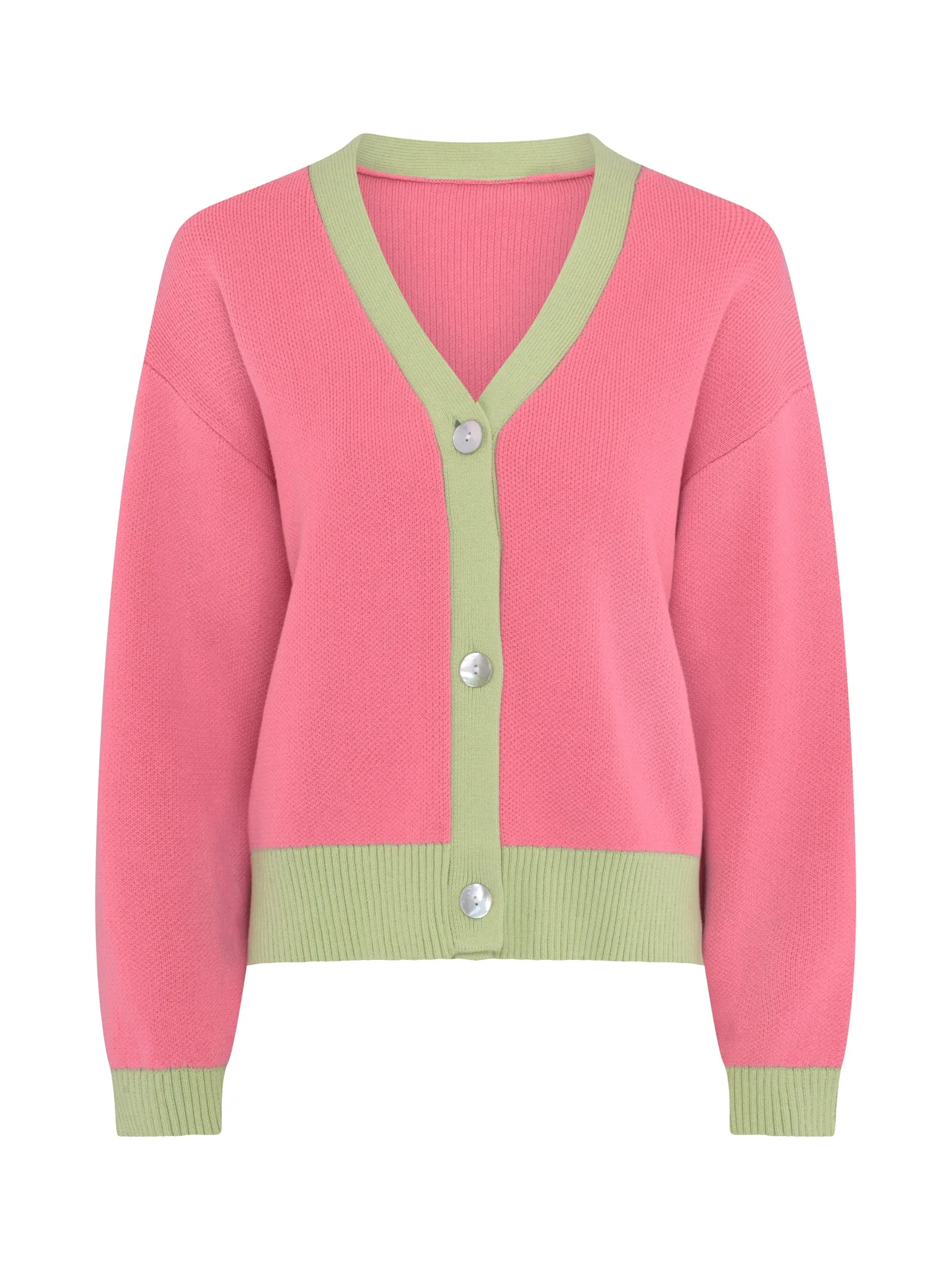 Kayla Knit Cardigan in Pink and Green sold by Omnes product image thumbnail 5
