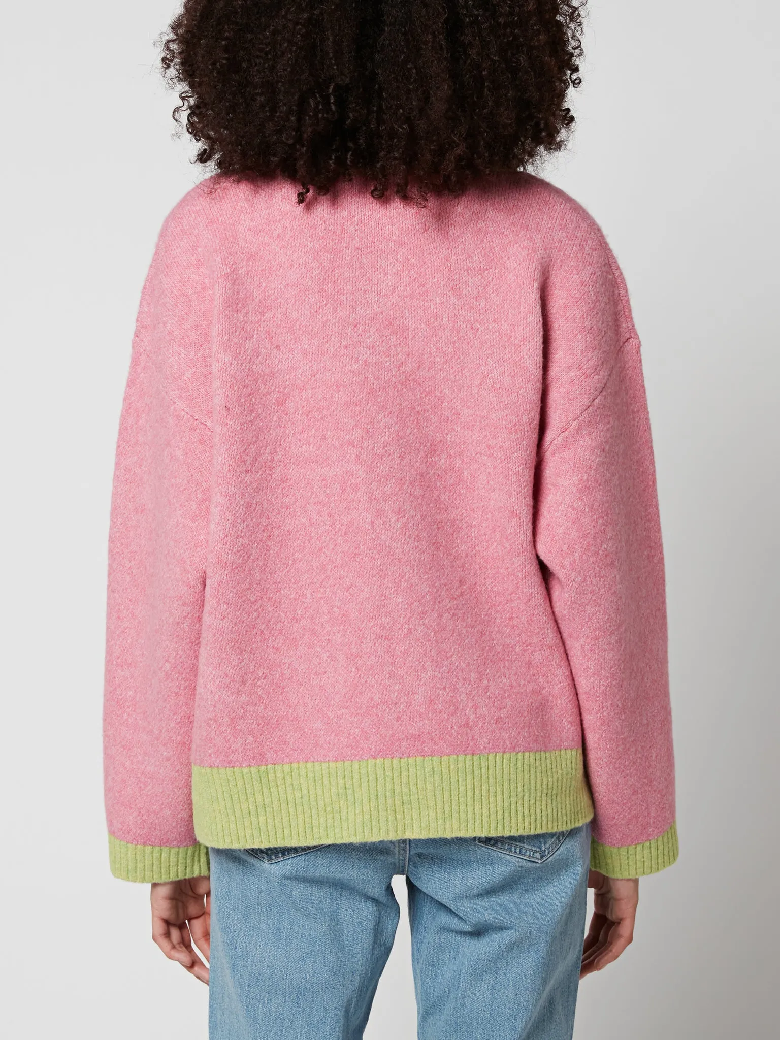Kayla Knit Cardigan in Pink and Green sold by Omnes product image thumbnail 3