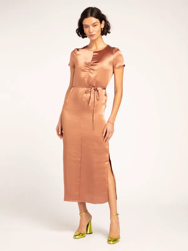 Dahlia Dress in Bronze sold by Omnes