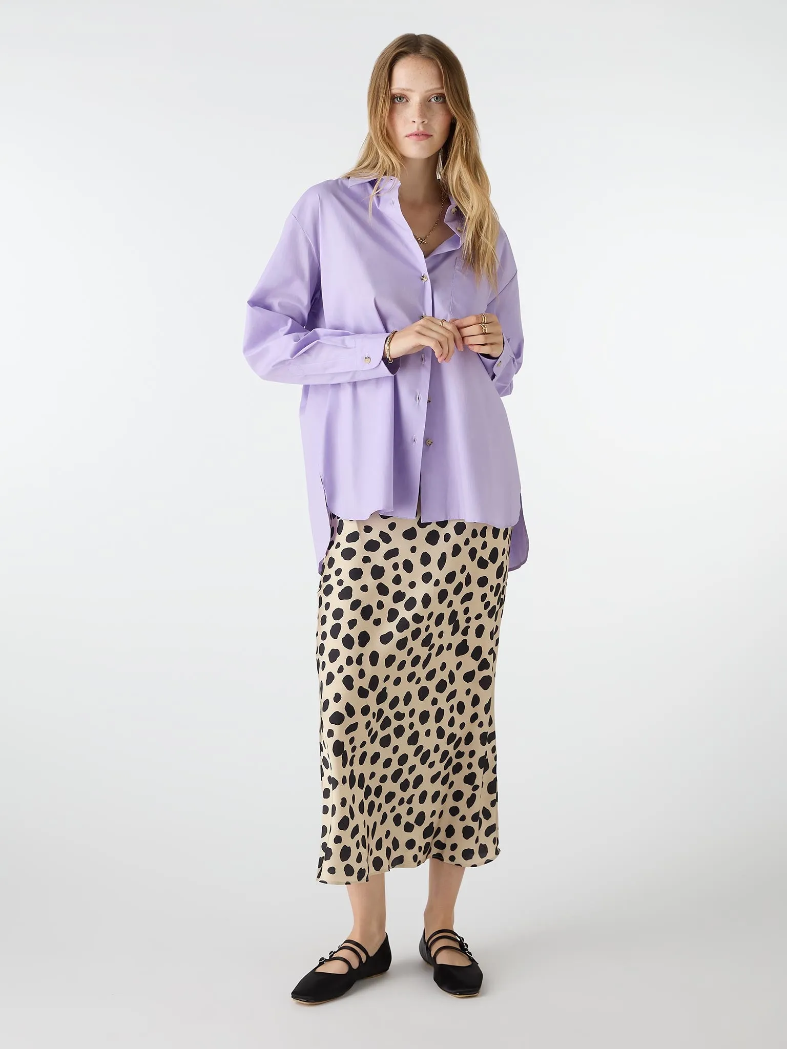 Haydon Boyfriend Shirt in Lilac sold by Omnes product image thumbnail 2