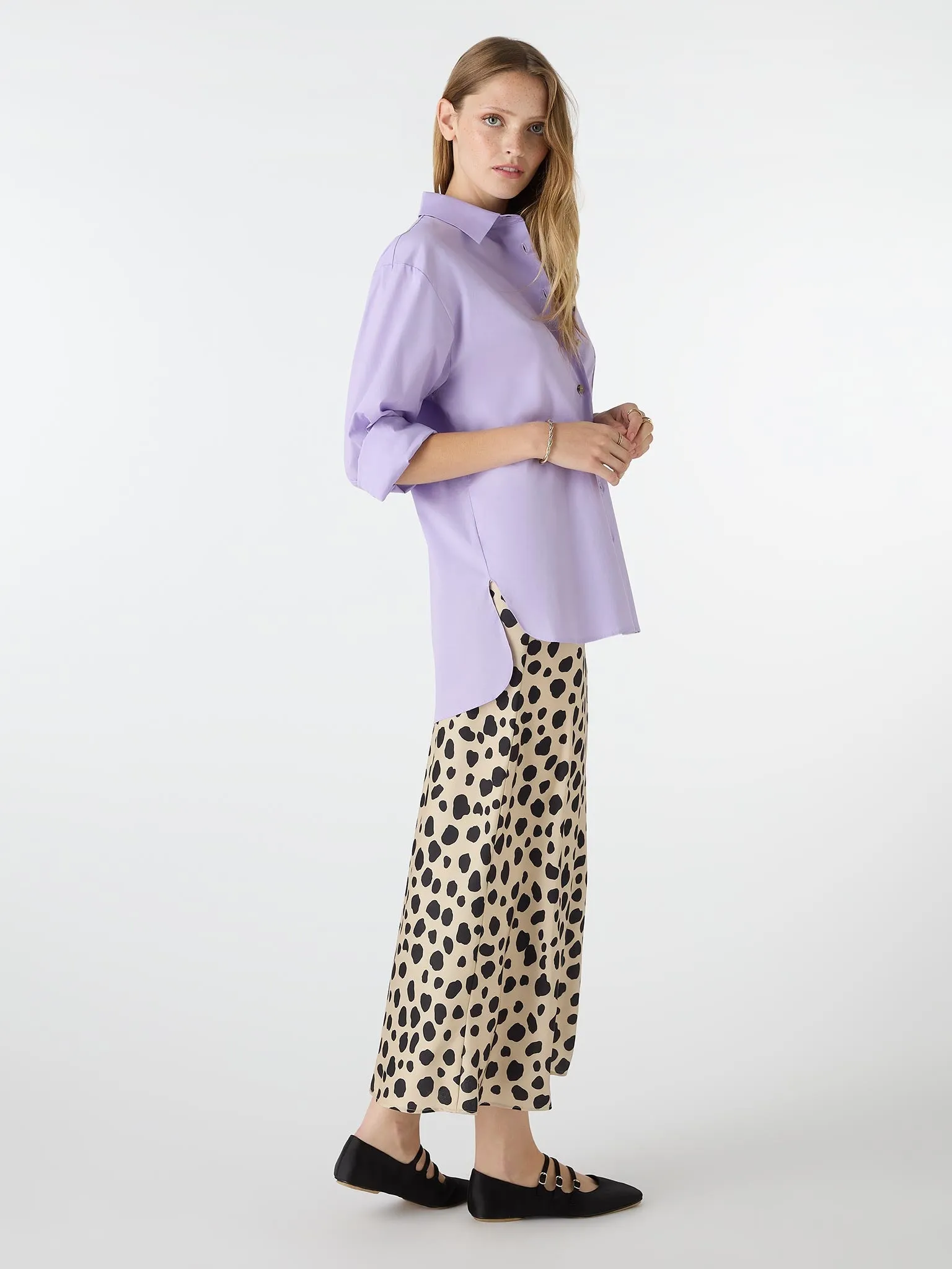 Haydon Boyfriend Shirt in Lilac sold by Omnes product image thumbnail 4