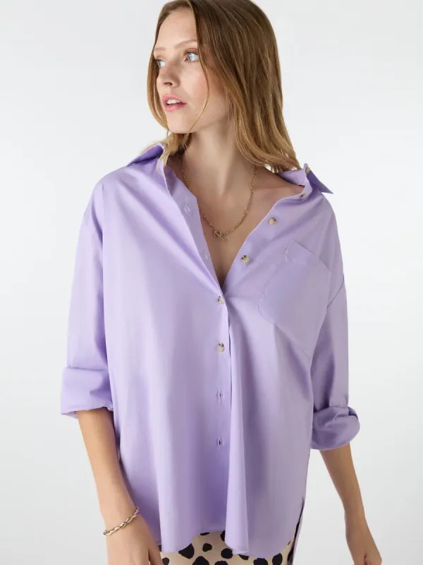 Haydon Boyfriend Shirt in Lilac sold by Omnes