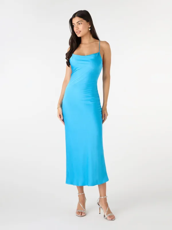 Riviera Midi Dress in Blue sold by Omnes