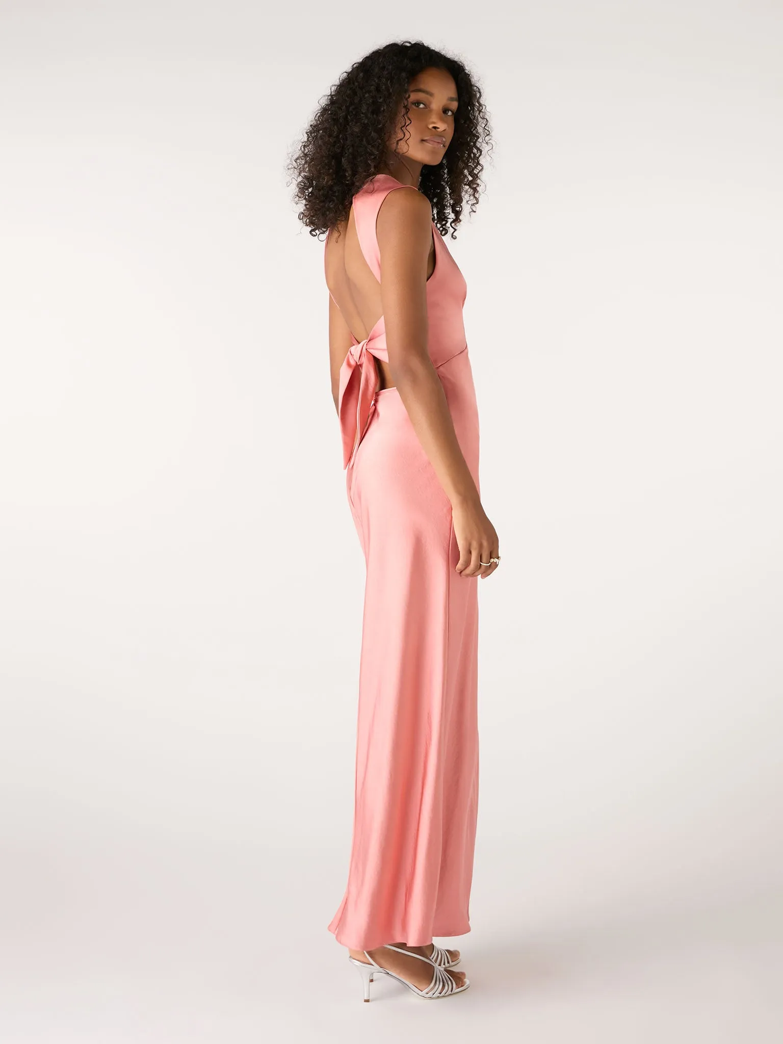 Nova Tie Back Dress in Coral sold by Omnes product image thumbnail 3