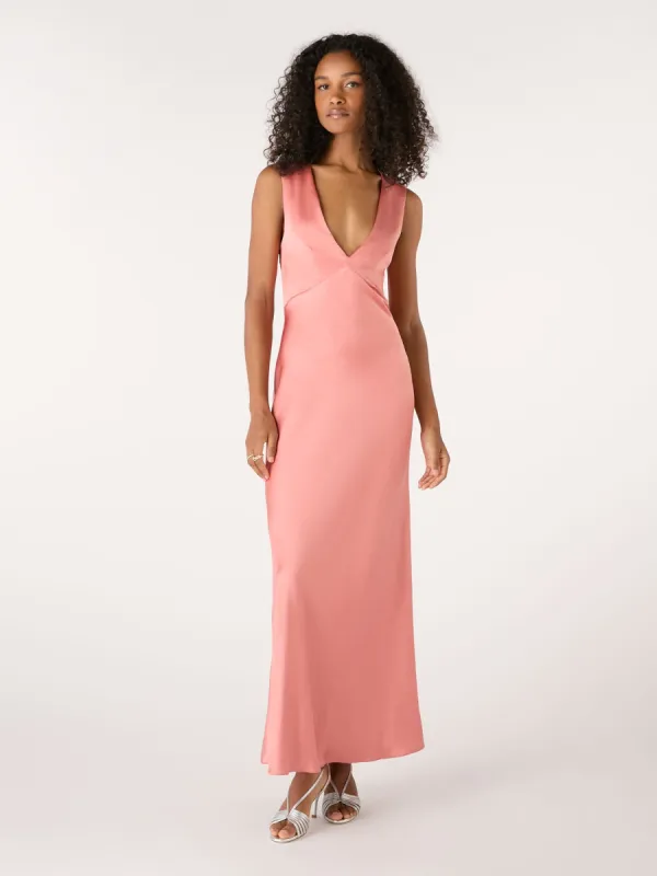 Nova Tie Back Dress in Coral sold by Omnes