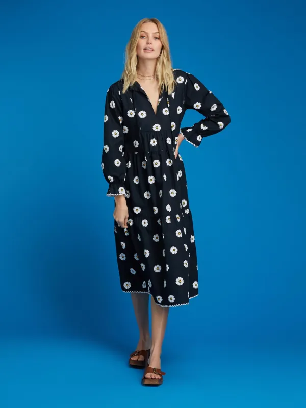 Dorothy Midi Dress in Graphic Daisy Print sold by Omnes