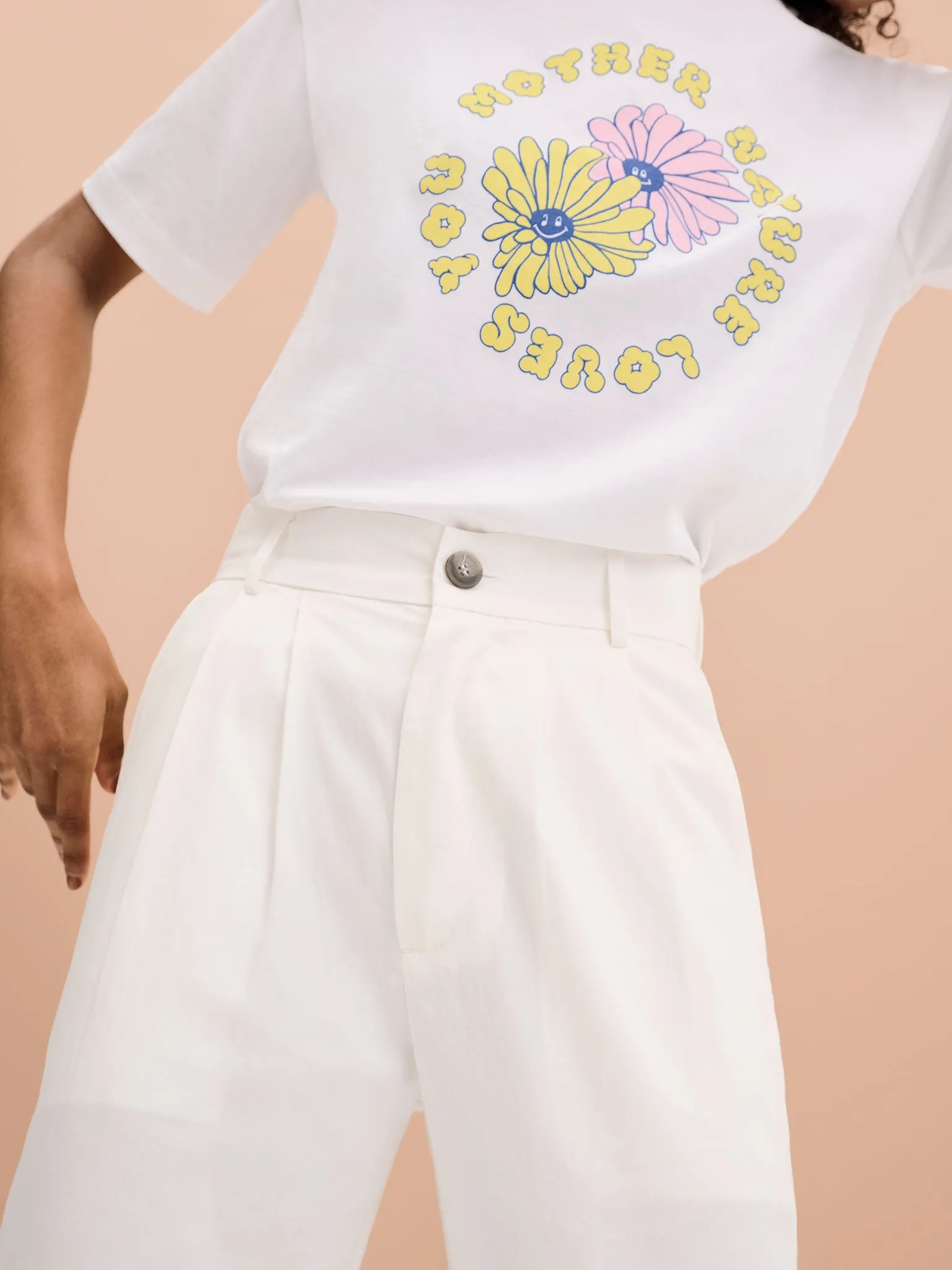 Cinnamon Relaxed Trousers in White Cotton/Tencel sold by Omnes product image thumbnail 4