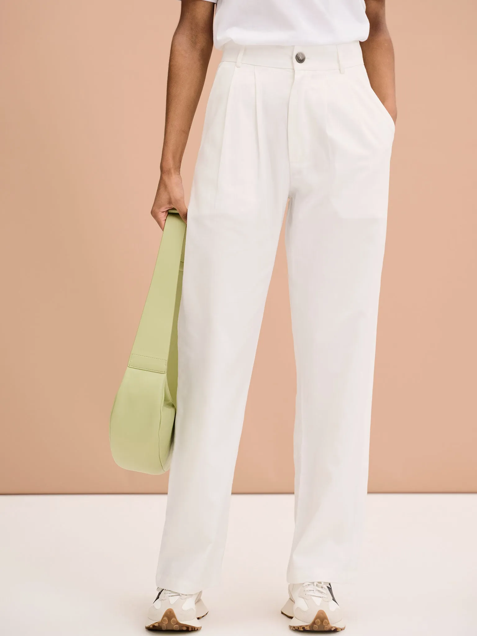 Cinnamon Relaxed Trousers in White Cotton/Tencel sold by Omnes product image thumbnail 5