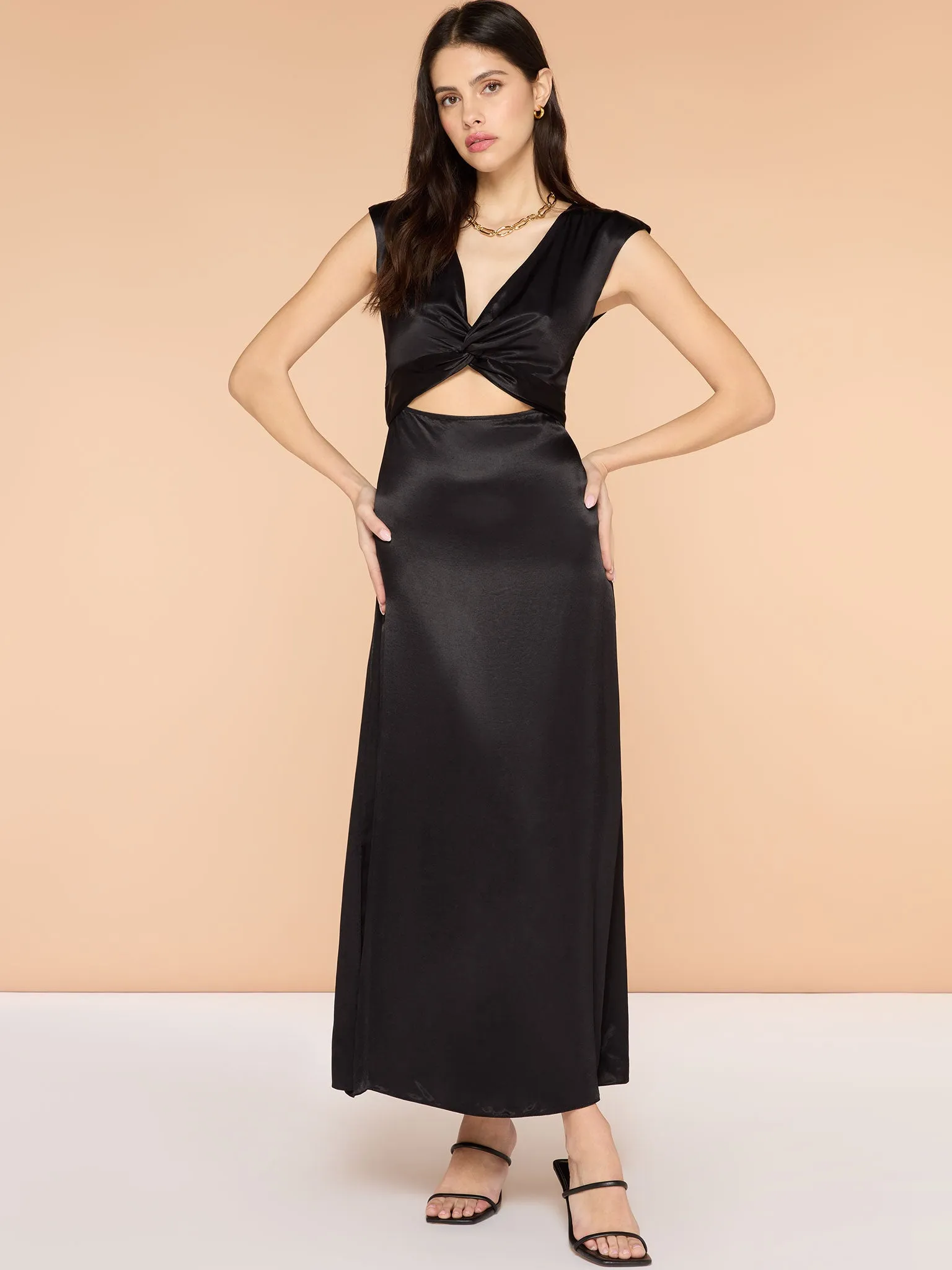 Marin Twist Front Dress in Black sold by Omnes product image thumbnail 2