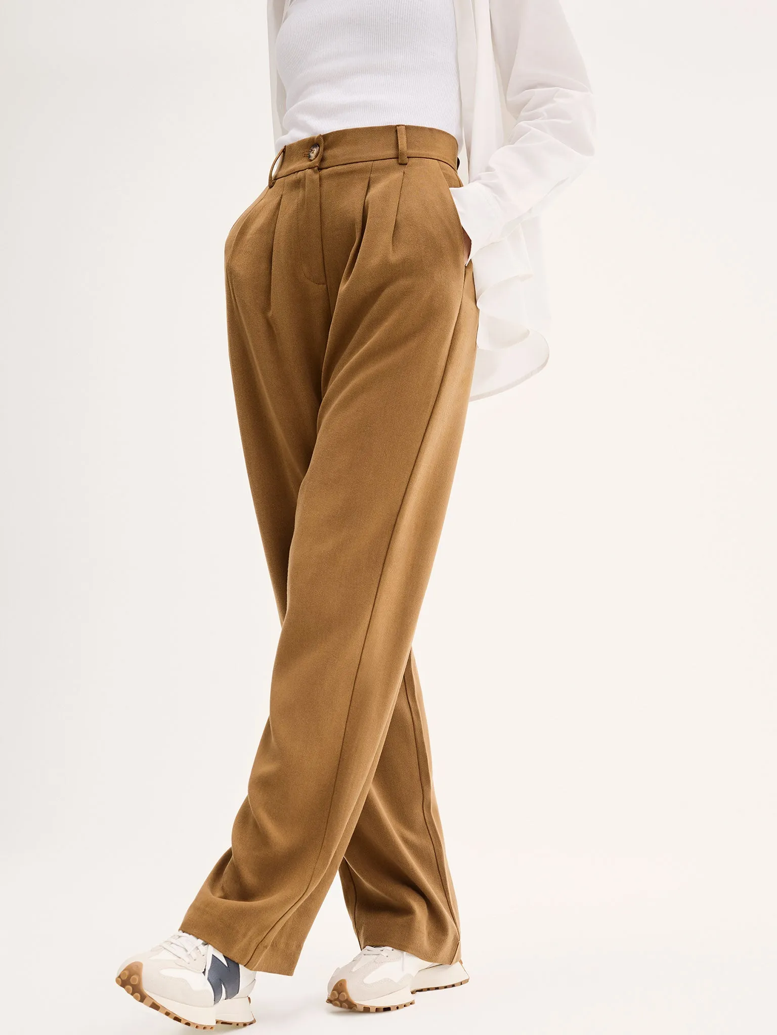 Cinnamon Straight Leg Trousers in Tobacco sold by Omnes product image thumbnail 5