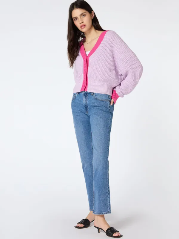 Hopper Oversized Cardigan in Lilac and Pink sold by Omnes