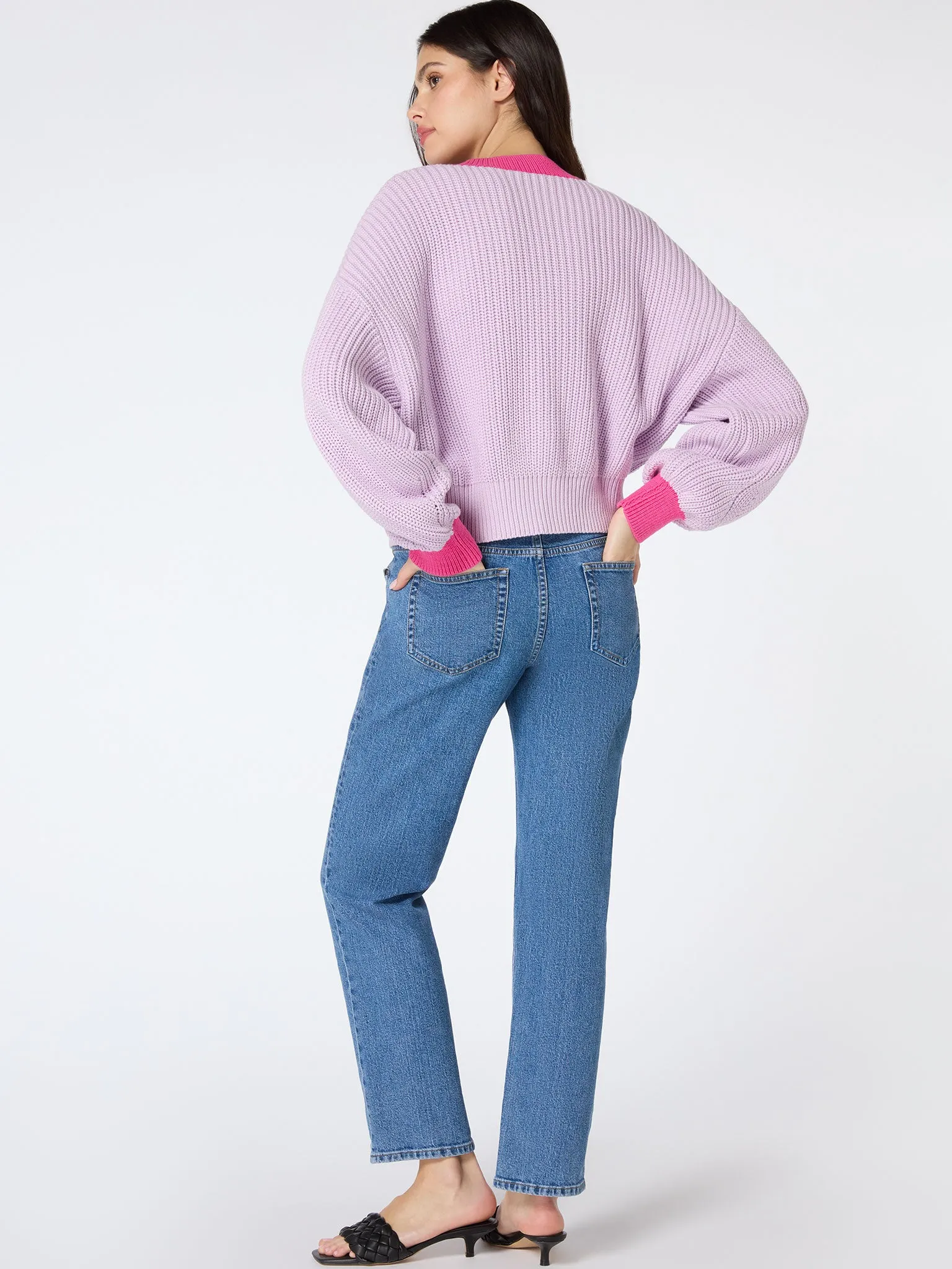 Hopper Oversized Cardigan in Lilac and Pink sold by Omnes product image thumbnail 3